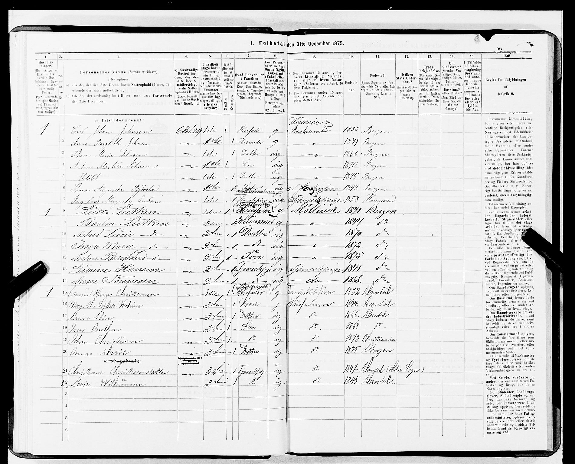 SAB, 1875 census for 1301 Bergen, 1875, p. 1241