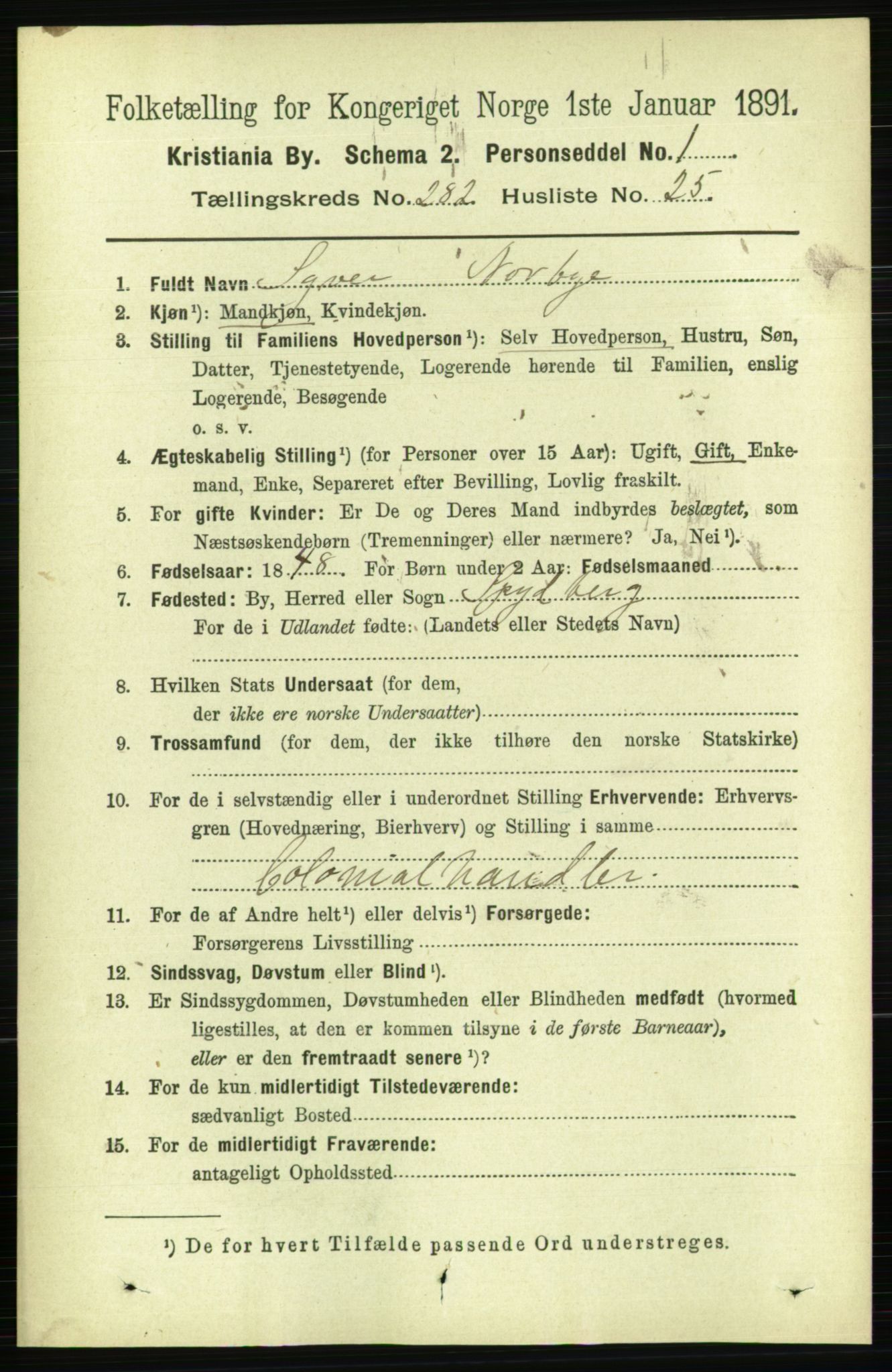 RA, 1891 census for 0301 Kristiania, 1891, p. 172520