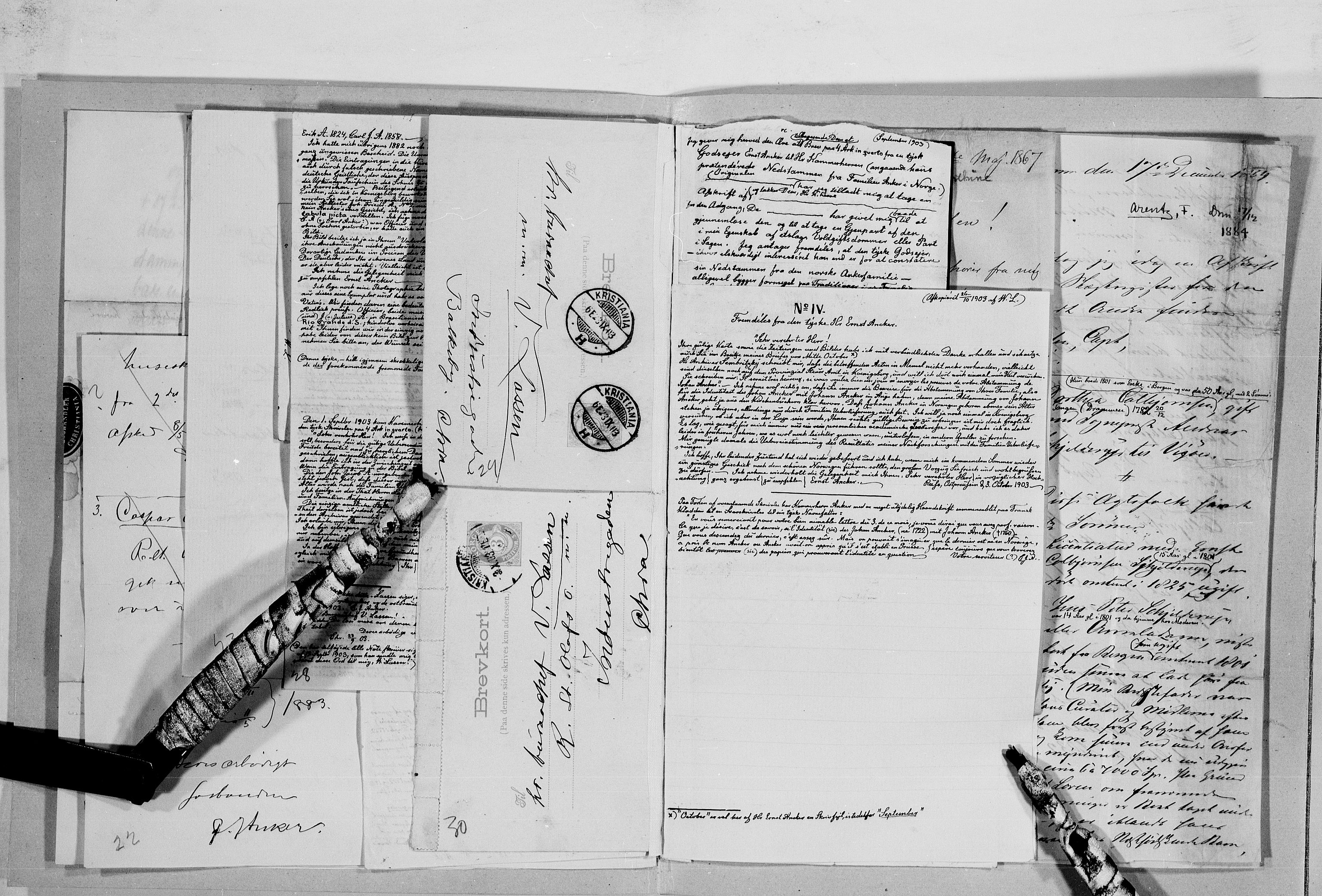Lassens samlinger, AV/RA-PA-0051/G/L0094: Alfabetisk ordnede brev til Wilhelm Lassen: Aabel - Bonnevie, 1815-1907, p. 50