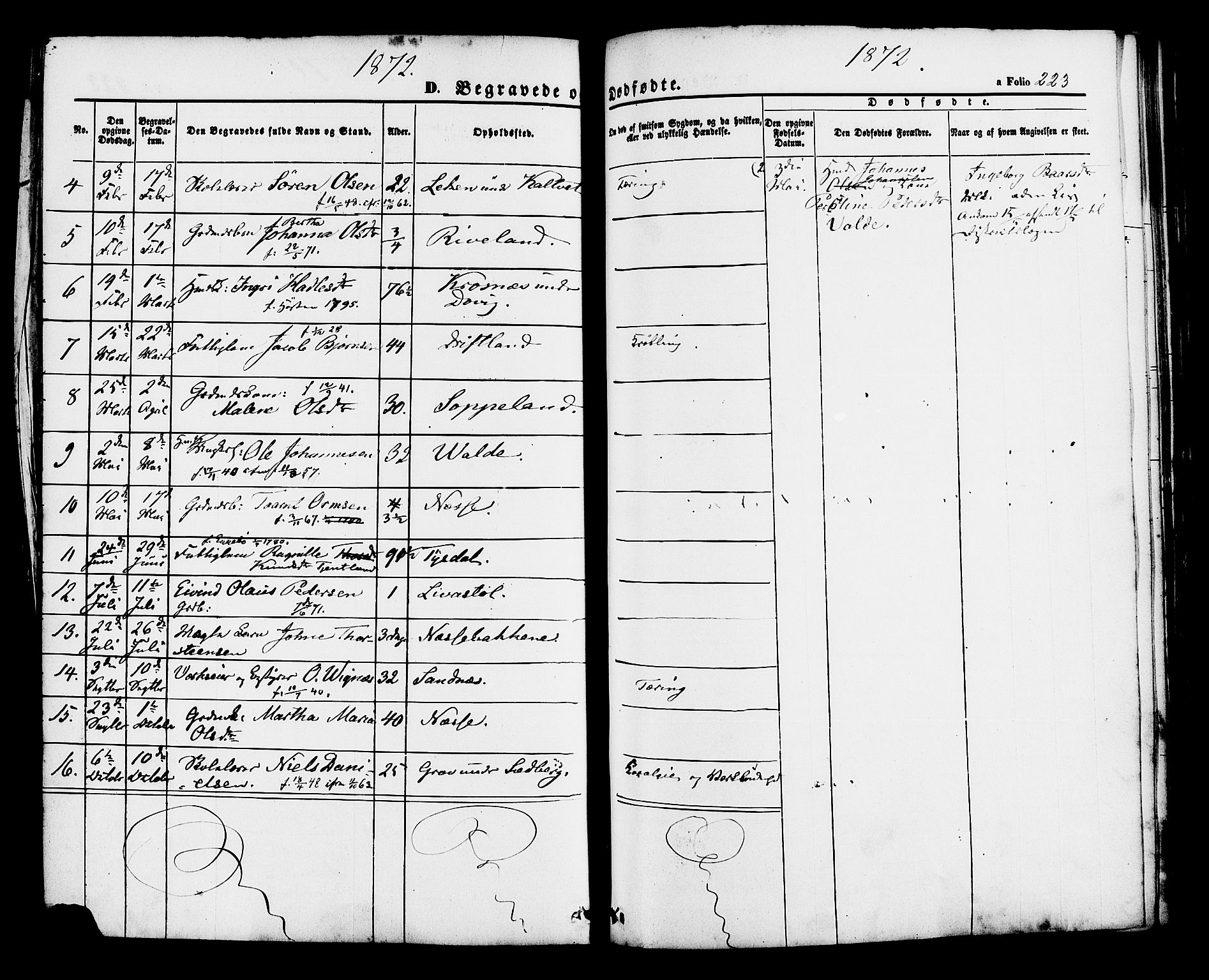 Hjelmeland sokneprestkontor, AV/SAST-A-101843/01/IV/L0012: Parish register (official) no. A 12, 1862-1886, p. 223