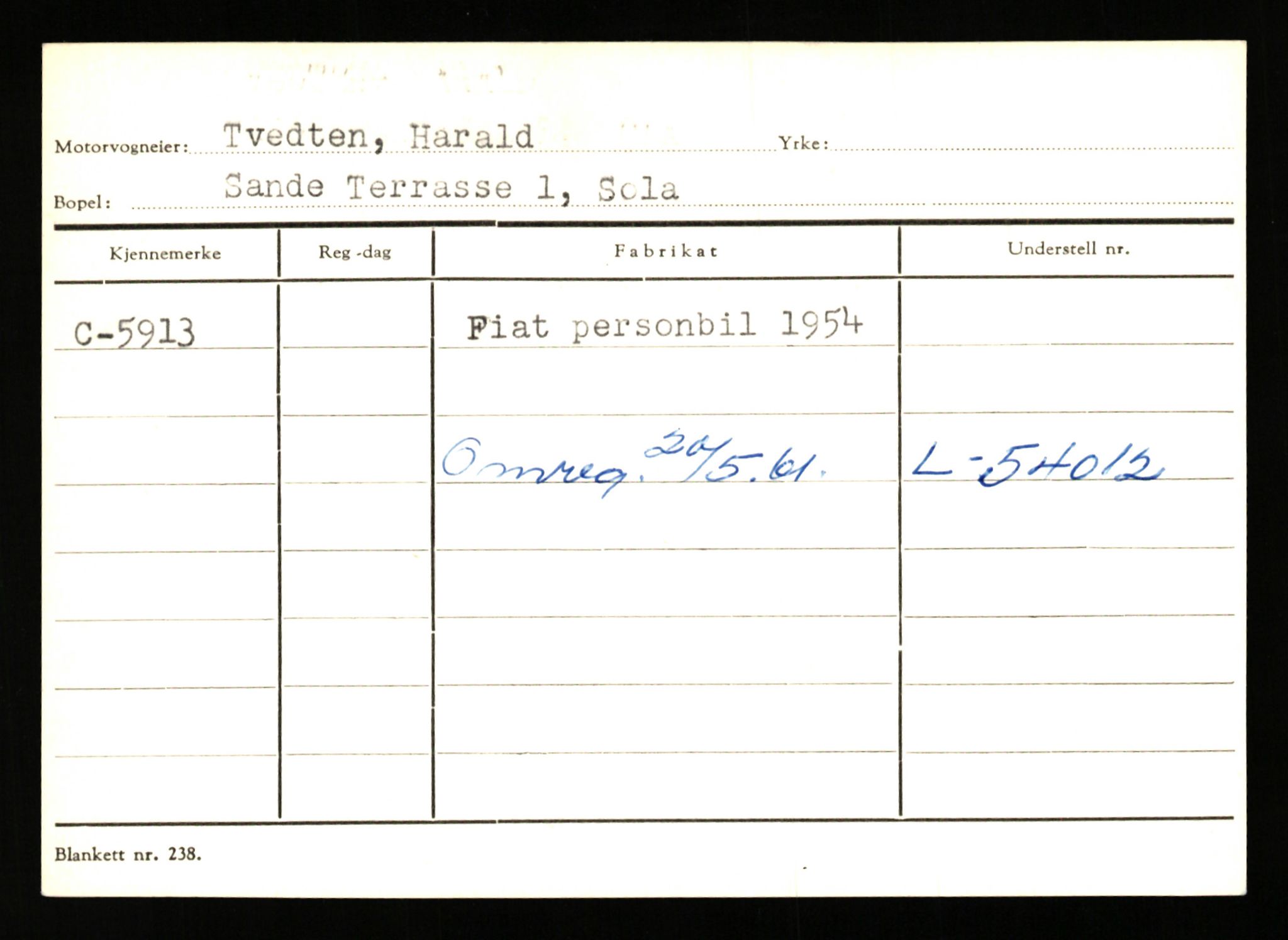 Stavanger trafikkstasjon, AV/SAST-A-101942/0/G/L0002: Registreringsnummer: 5791 - 10405, 1930-1971, p. 69