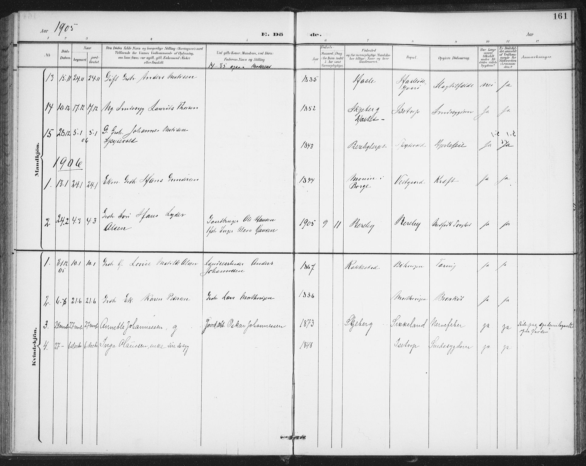 Varteig prestekontor Kirkebøker, AV/SAO-A-10447a/F/Fa/L0003: Parish register (official) no. 3, 1899-1919, p. 161