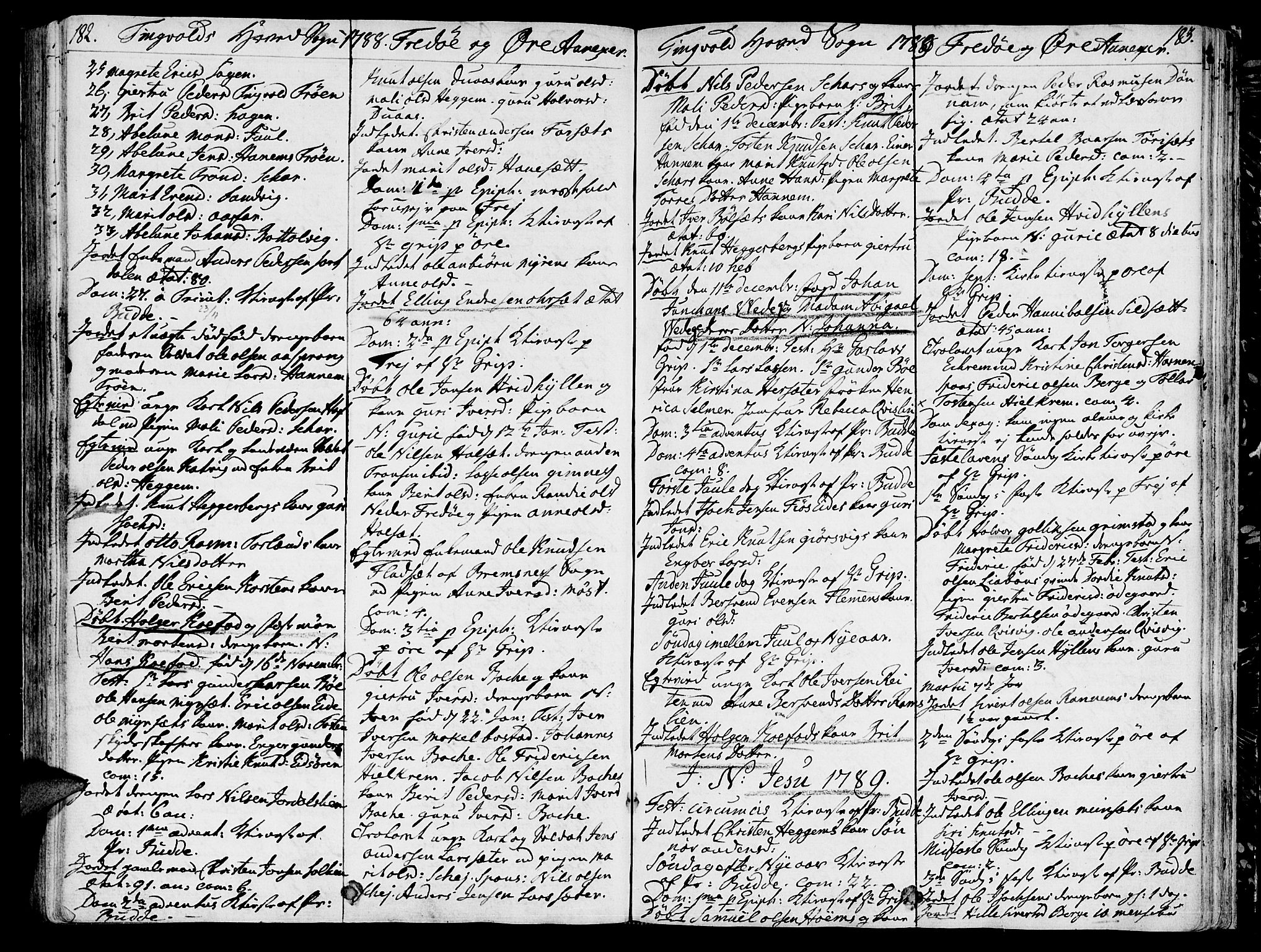 Ministerialprotokoller, klokkerbøker og fødselsregistre - Møre og Romsdal, SAT/A-1454/586/L0980: Parish register (official) no. 586A06, 1776-1794, p. 182-183