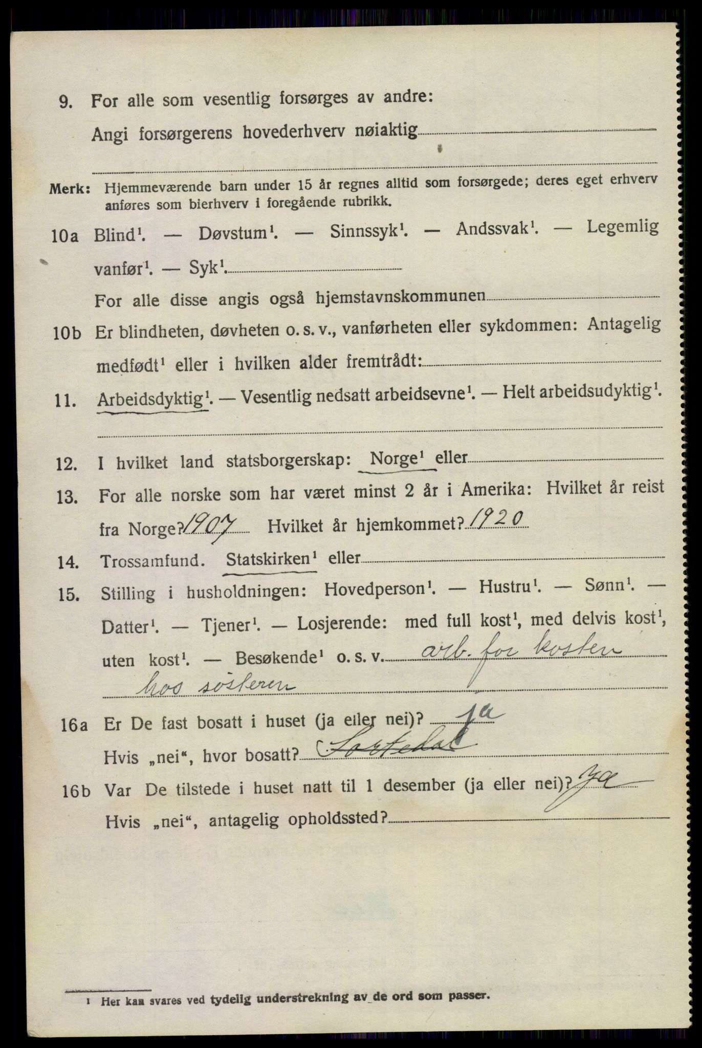 SAKO, 1920 census for Bamble, 1920, p. 4308