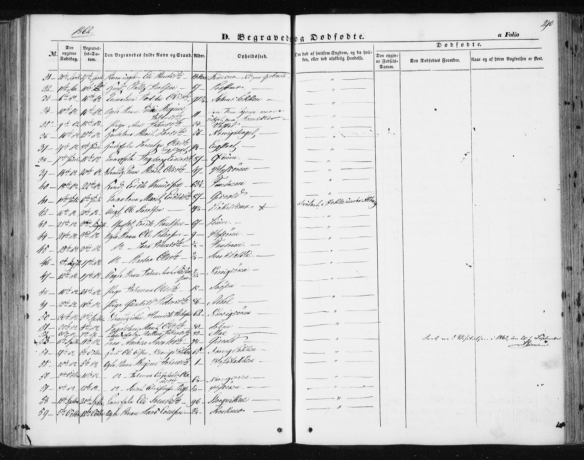 Ministerialprotokoller, klokkerbøker og fødselsregistre - Sør-Trøndelag, SAT/A-1456/668/L0806: Parish register (official) no. 668A06, 1854-1869, p. 290