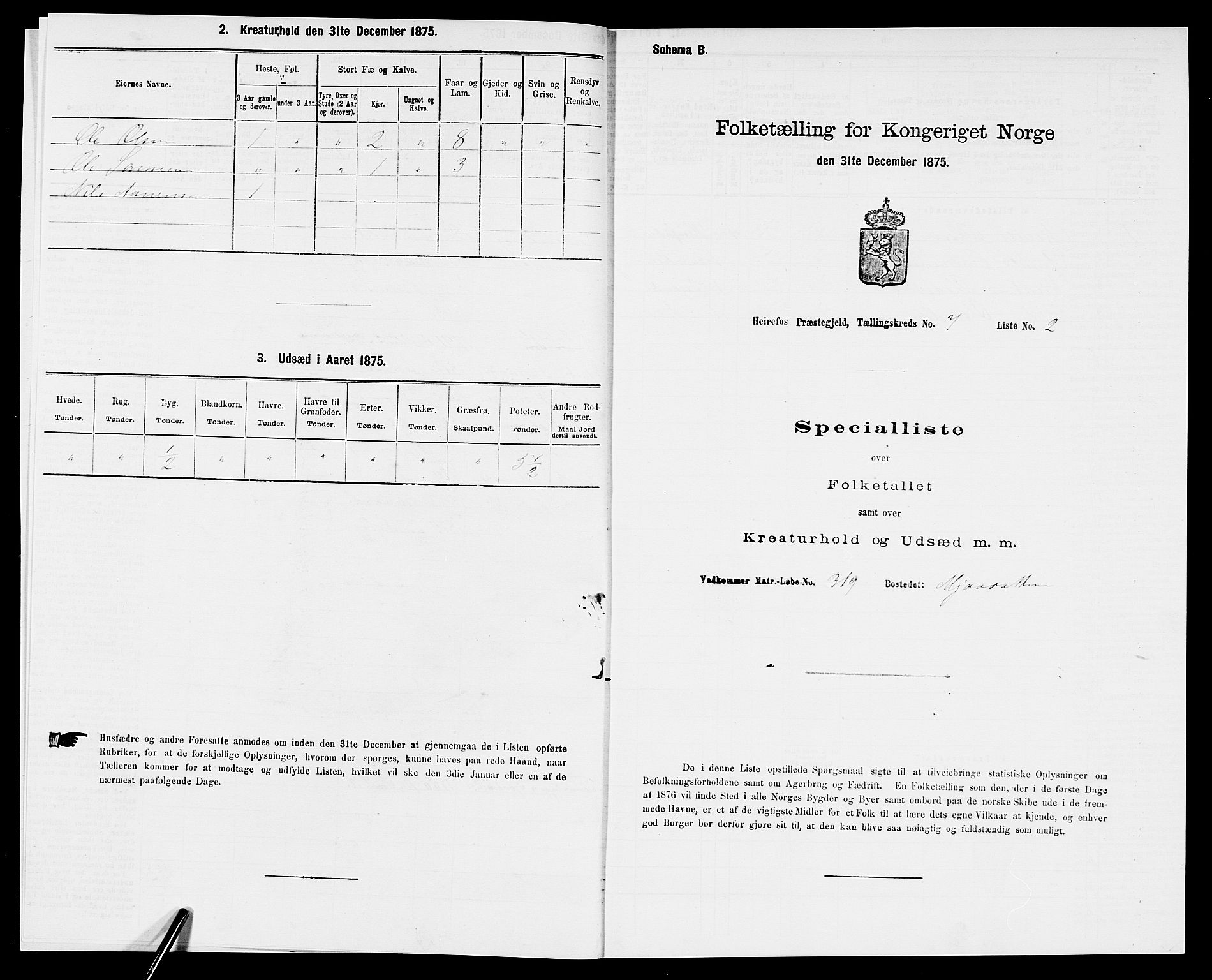 SAK, 1875 census for 0933P Herefoss, 1875, p. 565