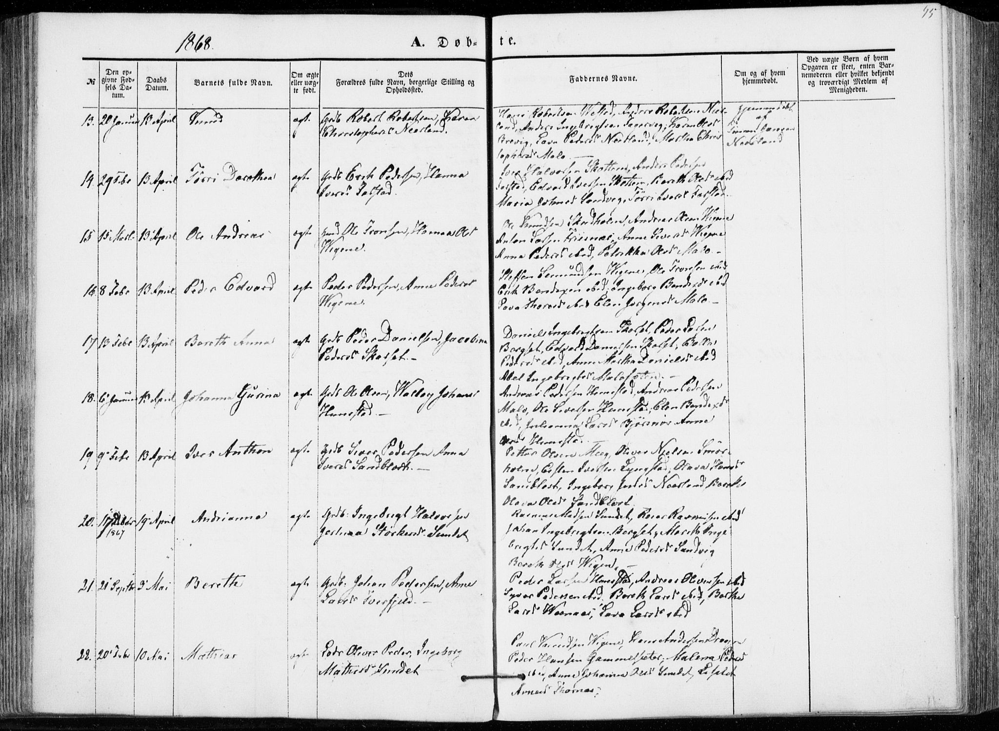 Ministerialprotokoller, klokkerbøker og fødselsregistre - Møre og Romsdal, AV/SAT-A-1454/566/L0767: Parish register (official) no. 566A06, 1852-1868, p. 95