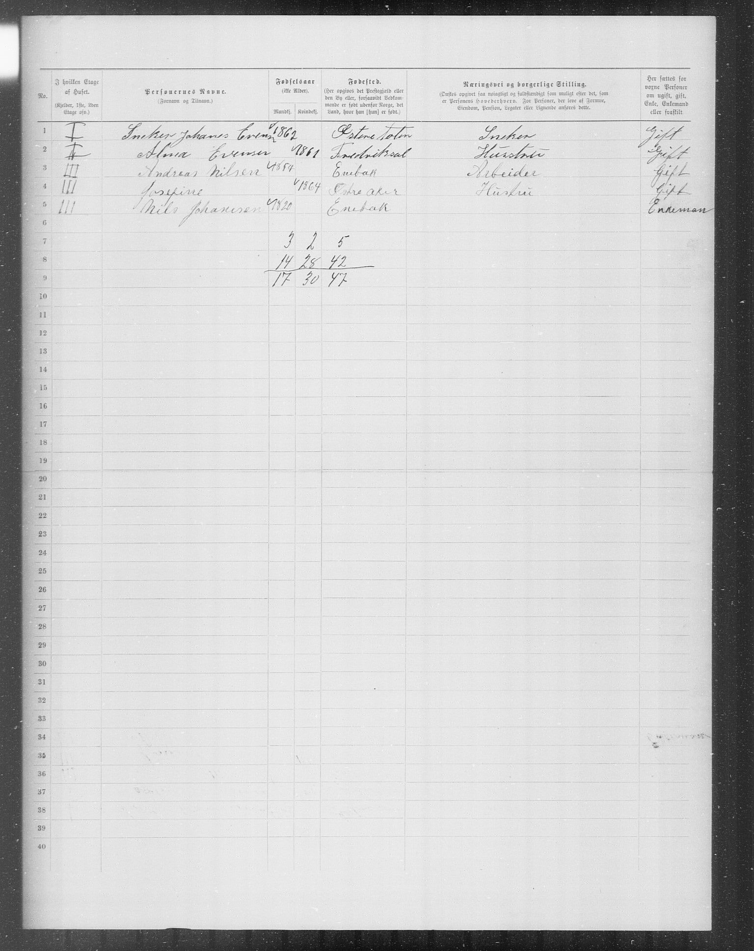 OBA, Municipal Census 1899 for Kristiania, 1899, p. 8630