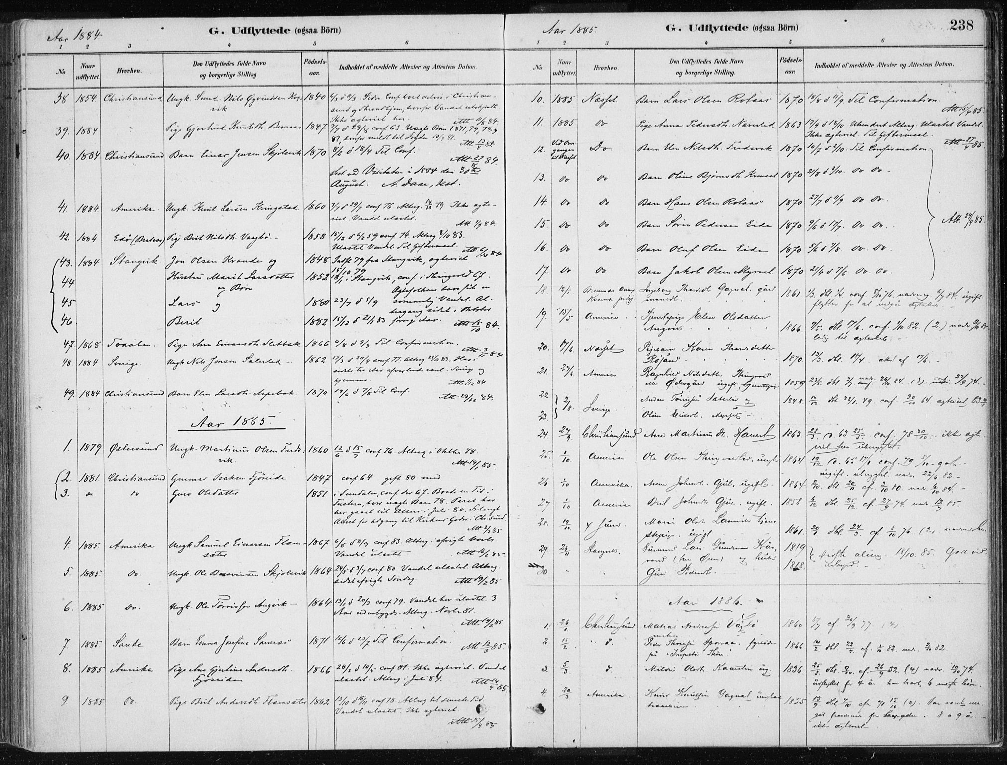 Ministerialprotokoller, klokkerbøker og fødselsregistre - Møre og Romsdal, AV/SAT-A-1454/586/L0987: Parish register (official) no. 586A13, 1879-1892, p. 238