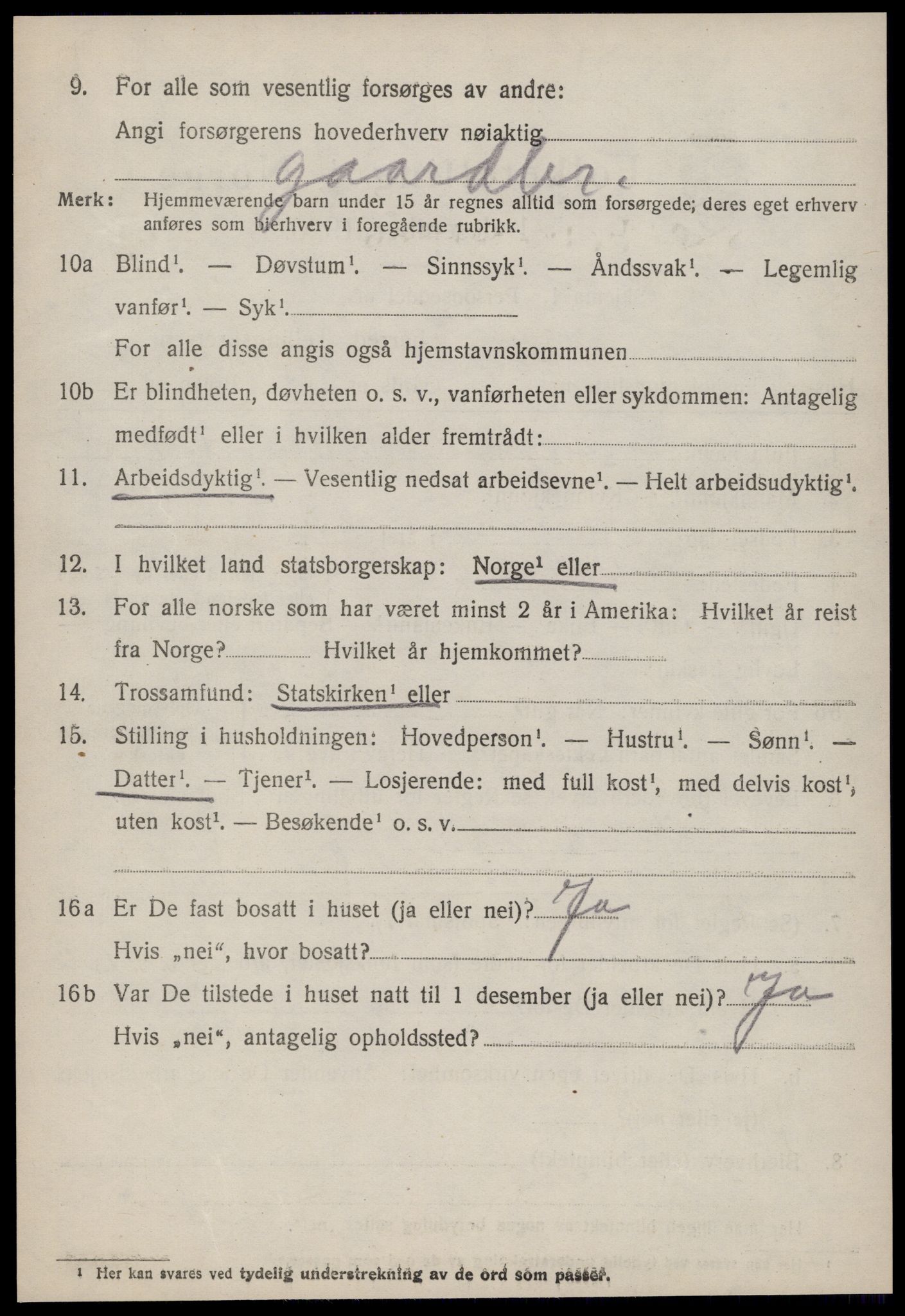 SAT, 1920 census for Vatne, 1920, p. 2671