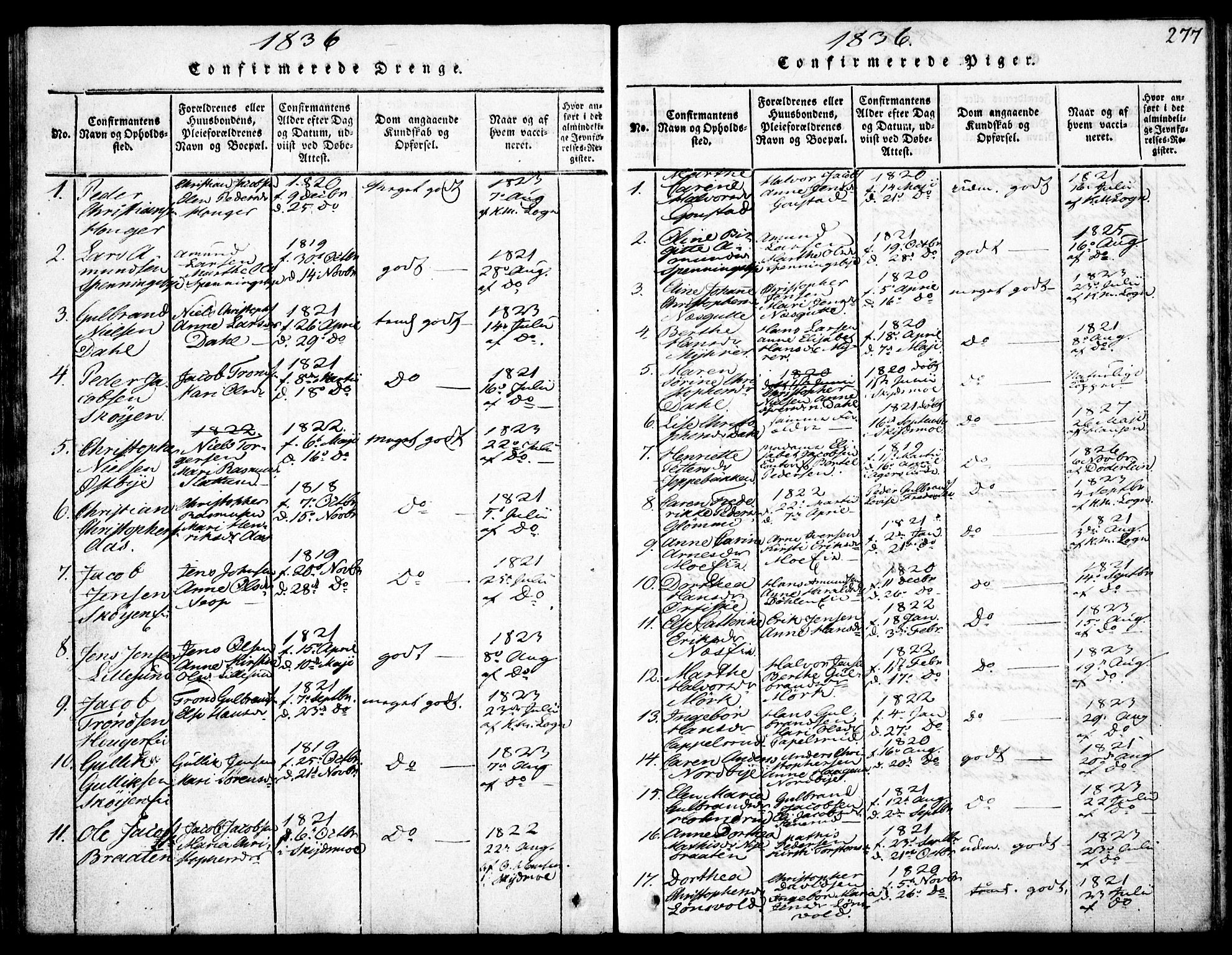 Nittedal prestekontor Kirkebøker, SAO/A-10365a/F/Fa/L0003: Parish register (official) no. I 3, 1814-1836, p. 277