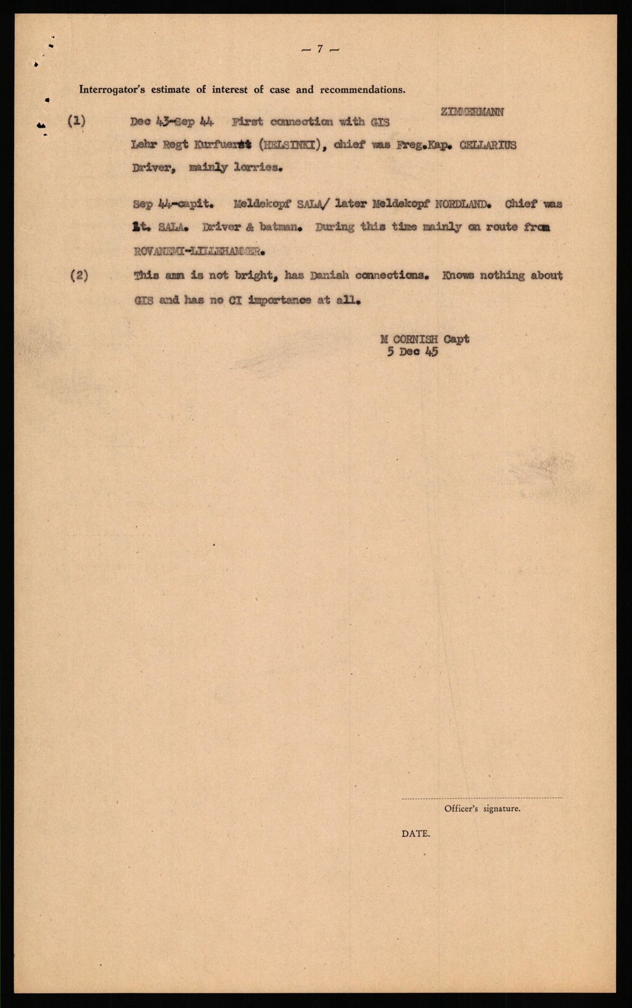 Forsvaret, Forsvarets overkommando II, AV/RA-RAFA-3915/D/Db/L0037: CI Questionaires. Tyske okkupasjonsstyrker i Norge. Tyskere., 1945-1946, p. 394