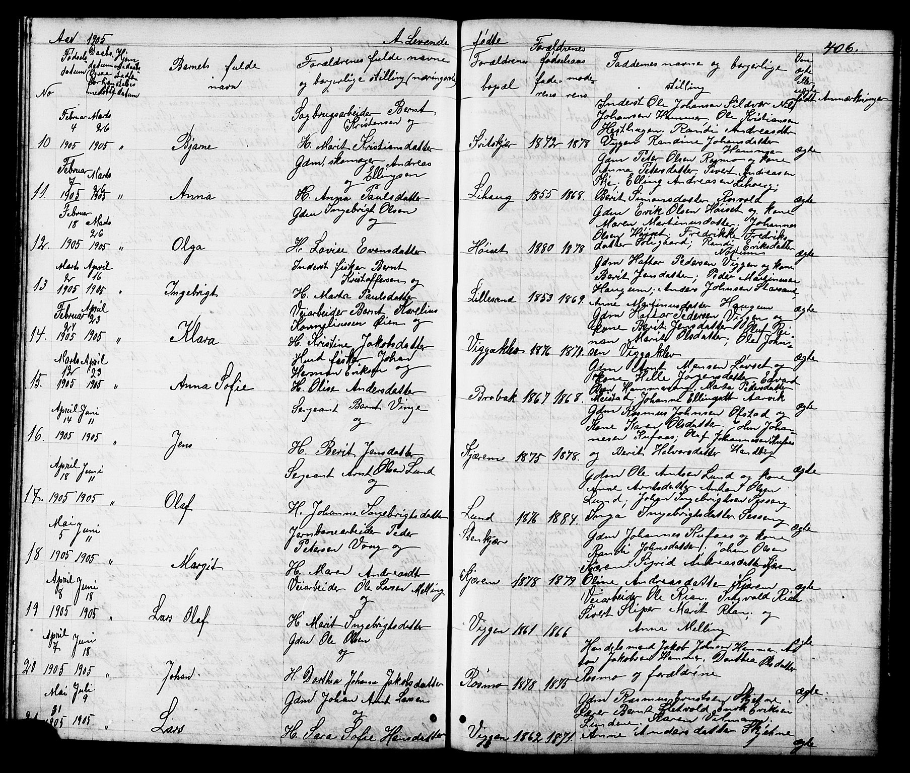 Ministerialprotokoller, klokkerbøker og fødselsregistre - Sør-Trøndelag, SAT/A-1456/665/L0777: Parish register (copy) no. 665C02, 1867-1915, p. 406