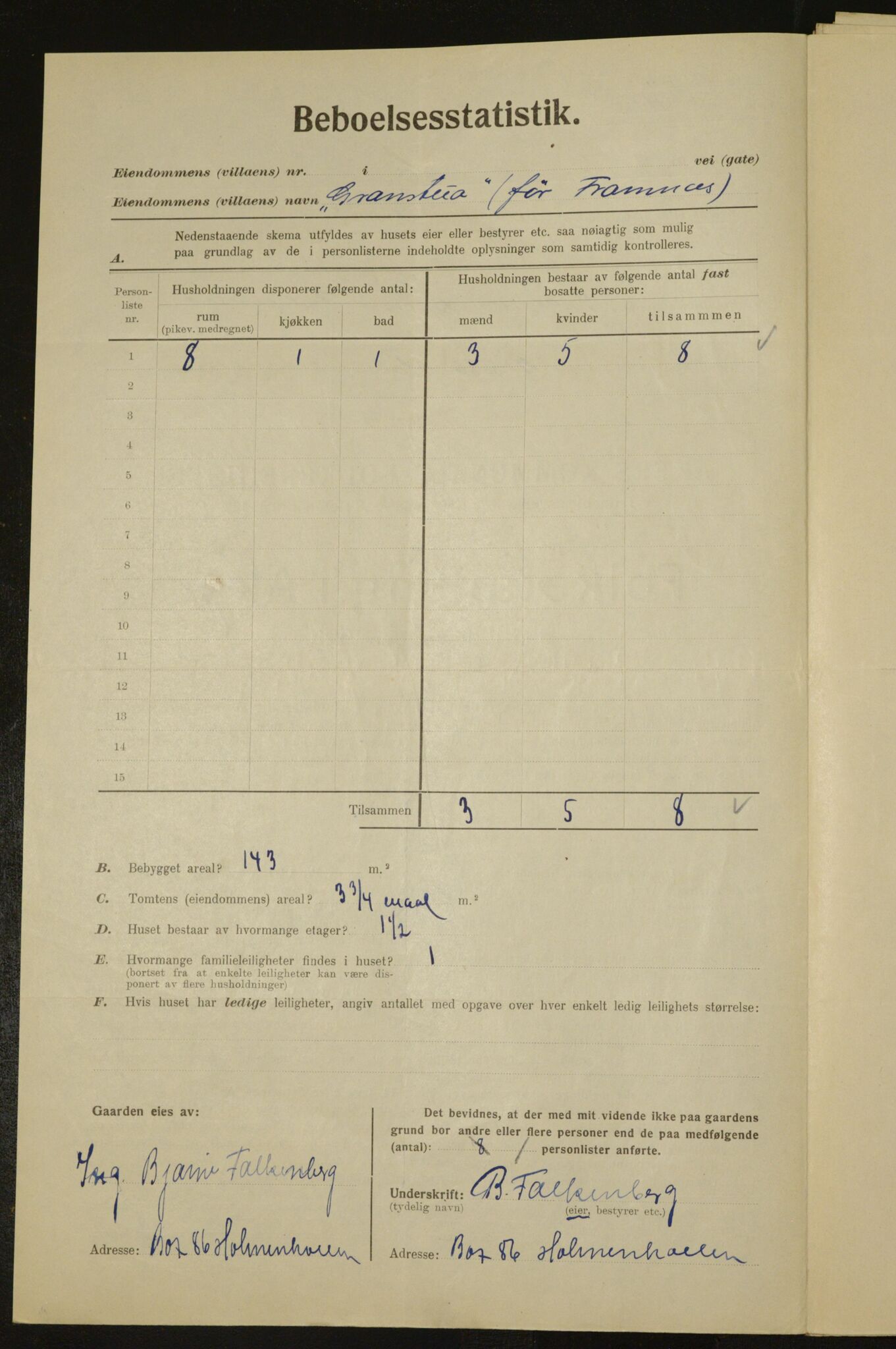 , Municipal Census 1923 for Aker, 1923, p. 4506