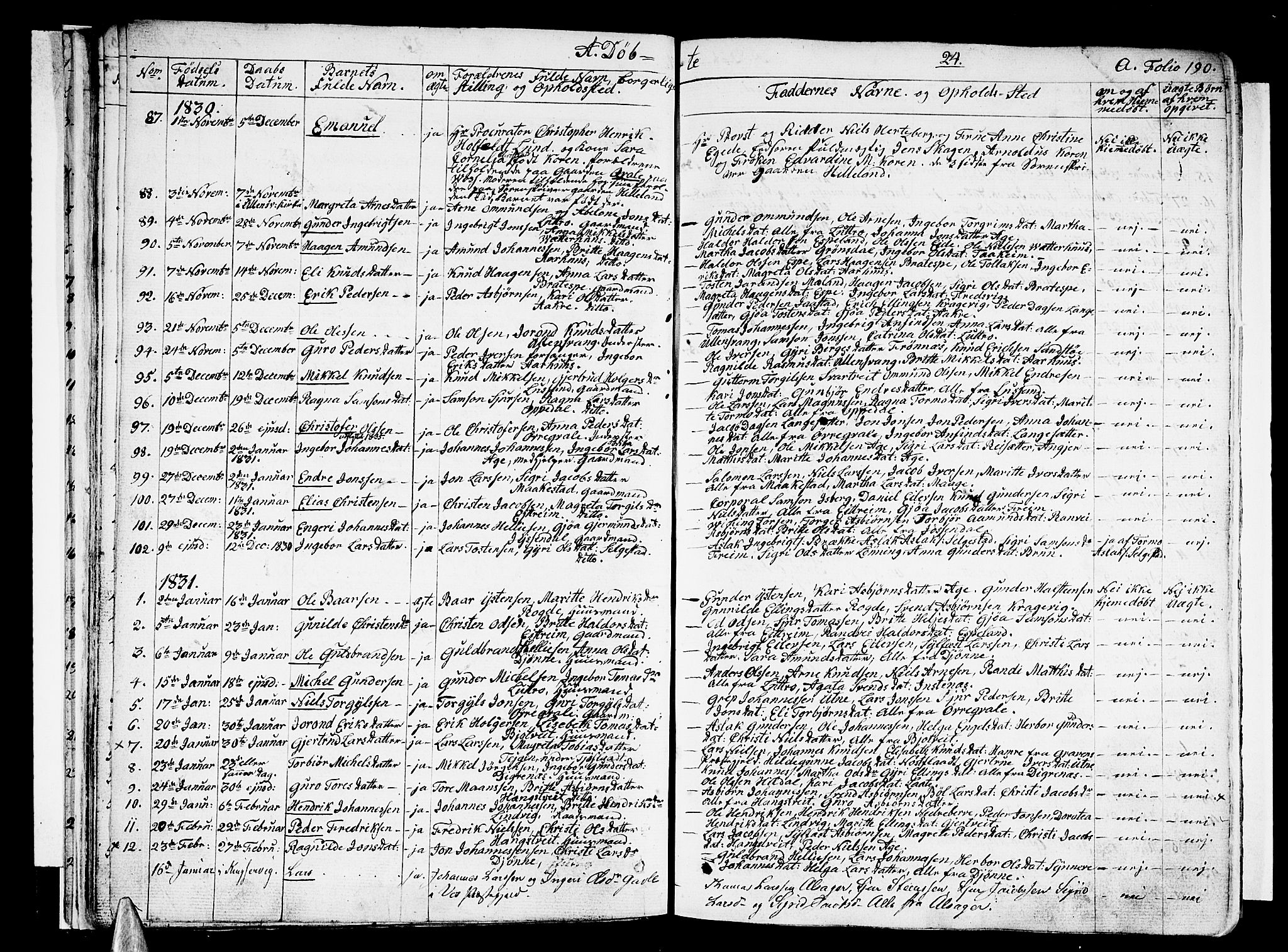 Ullensvang sokneprestembete, SAB/A-78701/H/Haa: Parish register (official) no. A 10, 1825-1853, p. 24