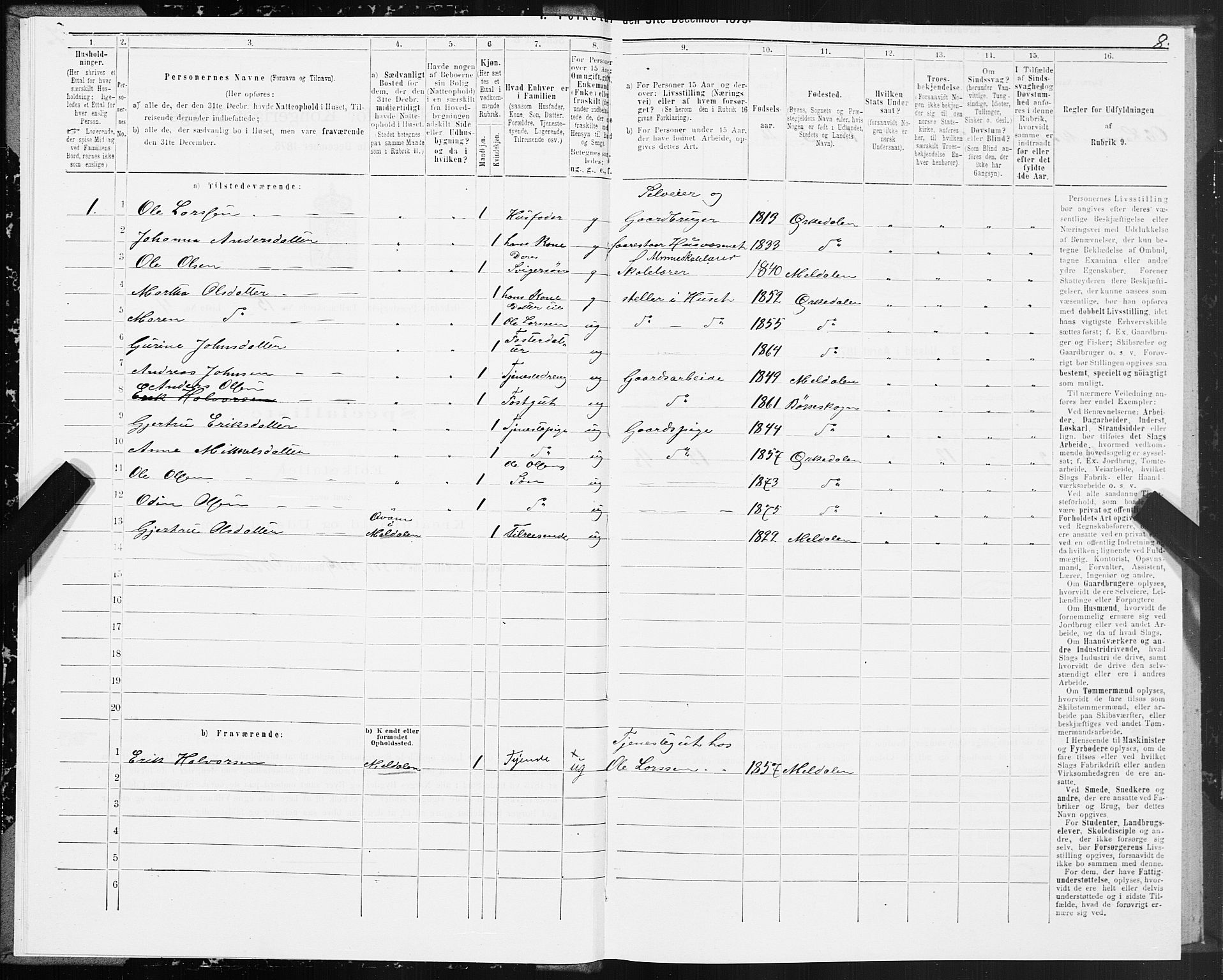 SAT, 1875 census for 1638P Orkdal, 1875, p. 8008