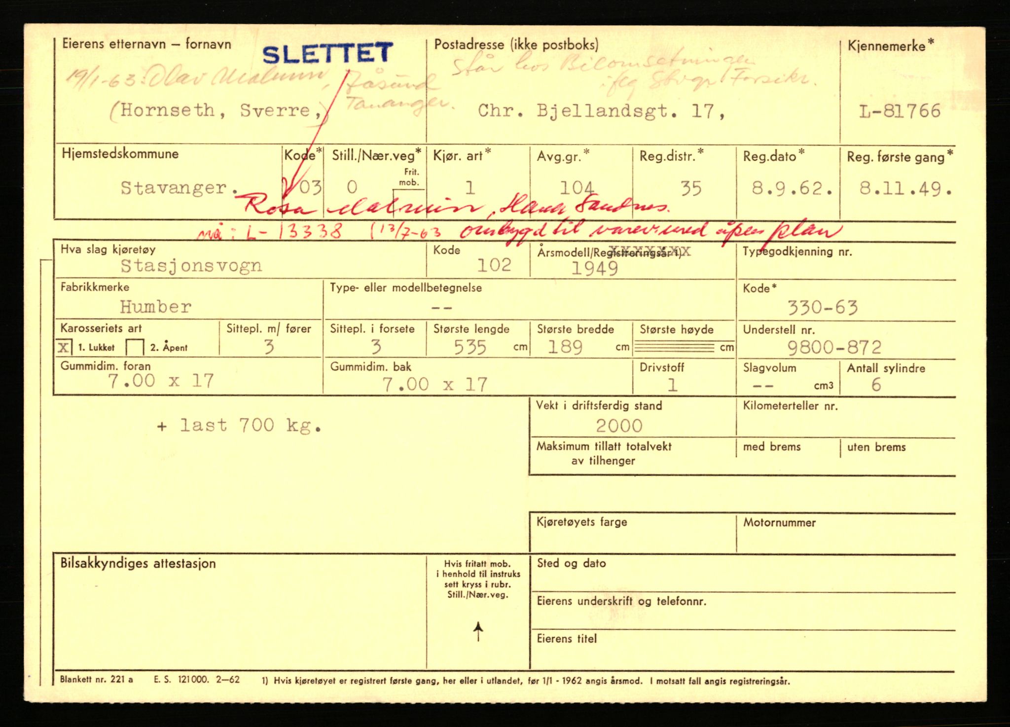 Stavanger trafikkstasjon, AV/SAST-A-101942/0/F/L0071: L-80500 - L-82199, 1930-1971, p. 2149