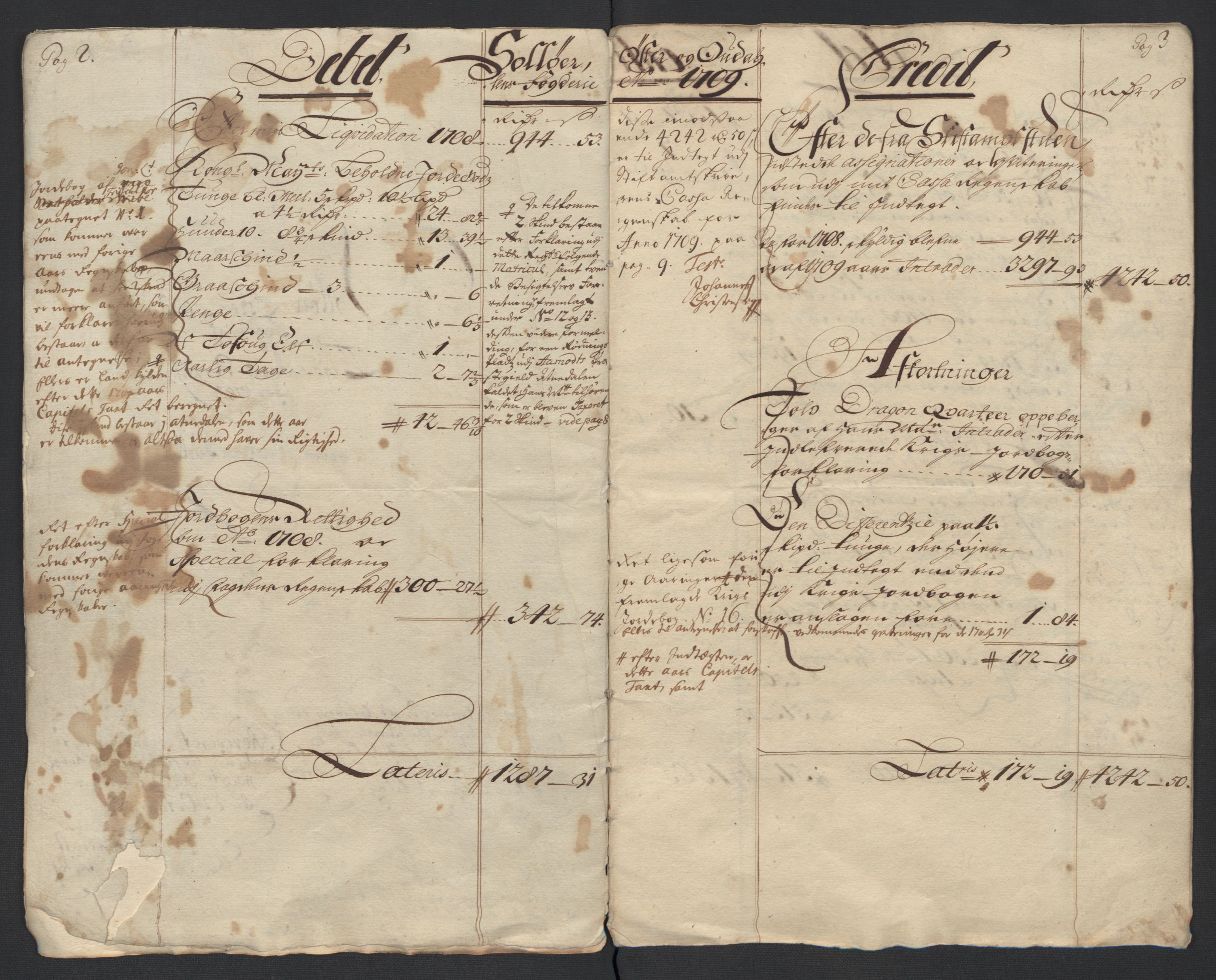 Rentekammeret inntil 1814, Reviderte regnskaper, Fogderegnskap, AV/RA-EA-4092/R13/L0846: Fogderegnskap Solør, Odal og Østerdal, 1709, p. 14