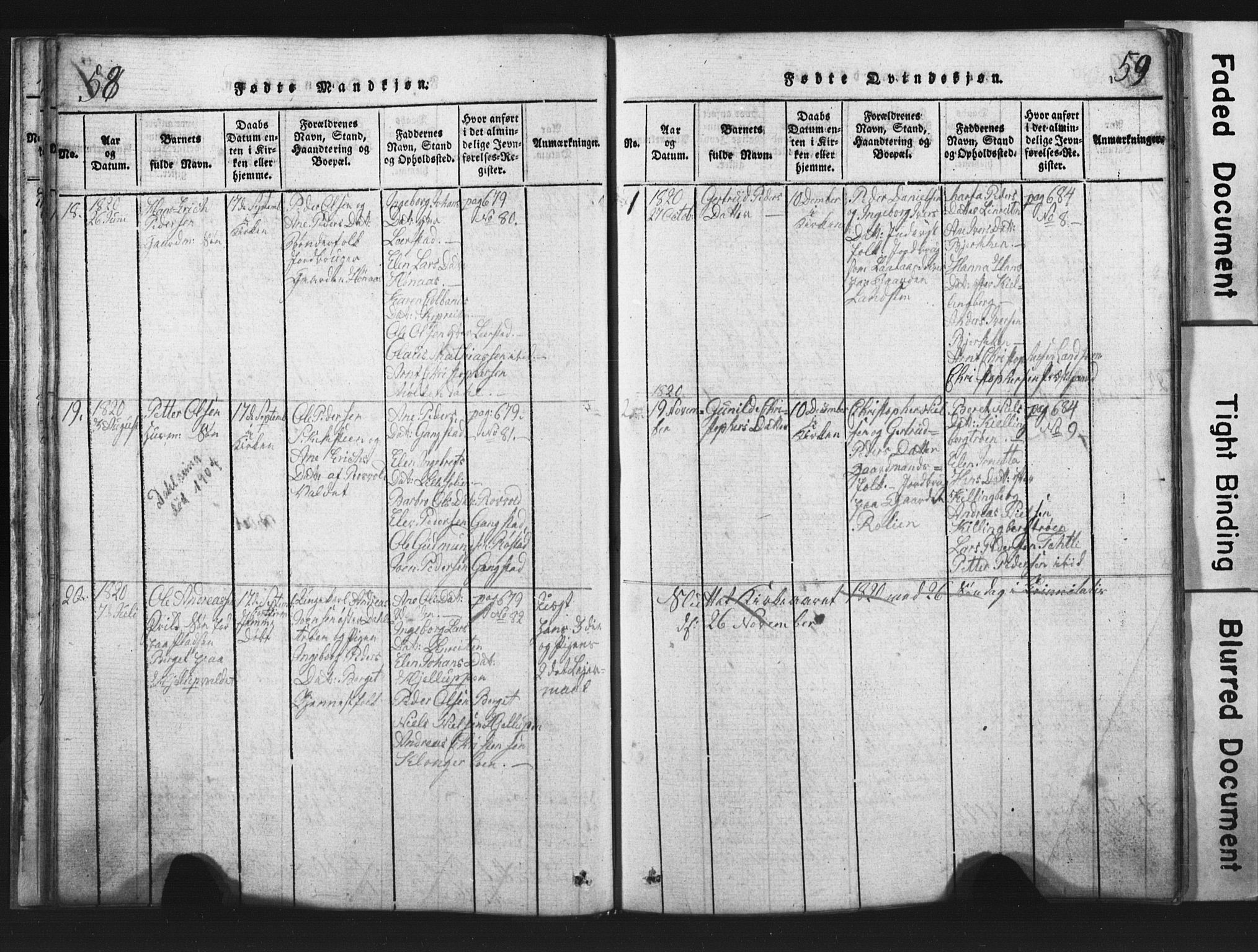 Ministerialprotokoller, klokkerbøker og fødselsregistre - Nord-Trøndelag, SAT/A-1458/701/L0017: Parish register (copy) no. 701C01, 1817-1825, p. 58-59