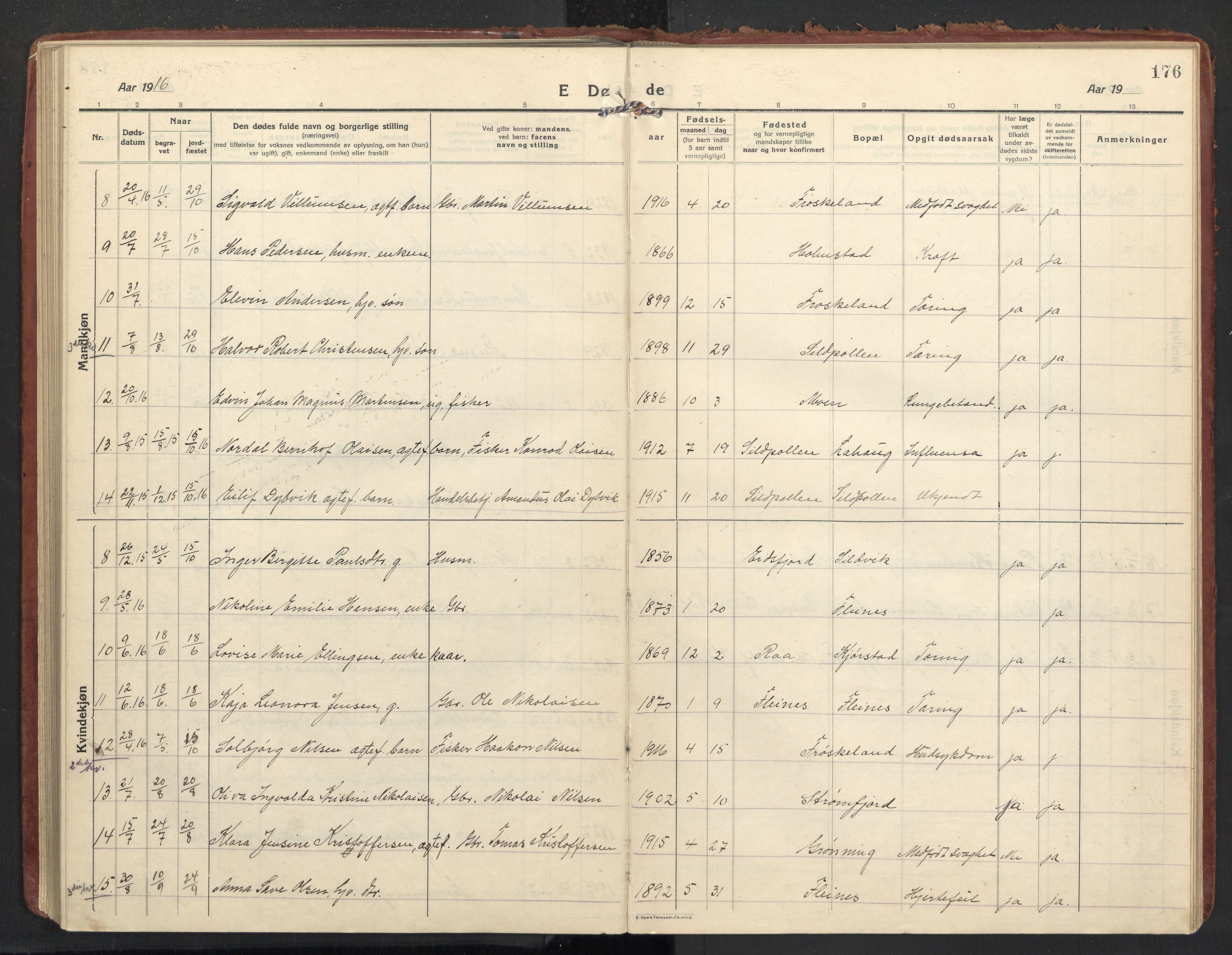 Ministerialprotokoller, klokkerbøker og fødselsregistre - Nordland, AV/SAT-A-1459/890/L1288: Parish register (official) no. 890A03, 1915-1925, p. 176