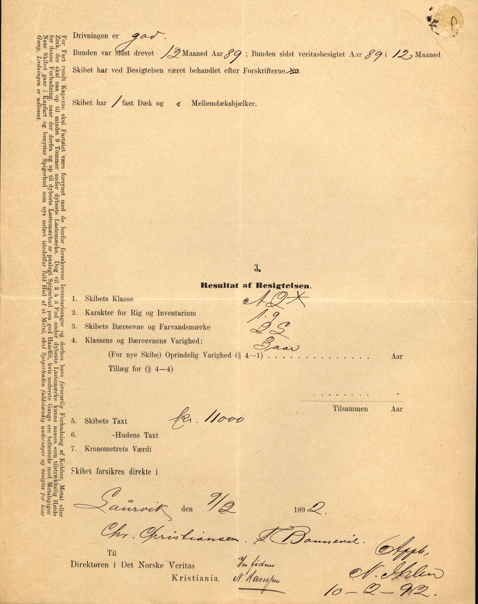 Pa 63 - Østlandske skibsassuranceforening, VEMU/A-1079/G/Ga/L0028/0002: Havaridokumenter / Marie, Favorit, Tabor, Sylphiden, Berthel, America, 1892, p. 66