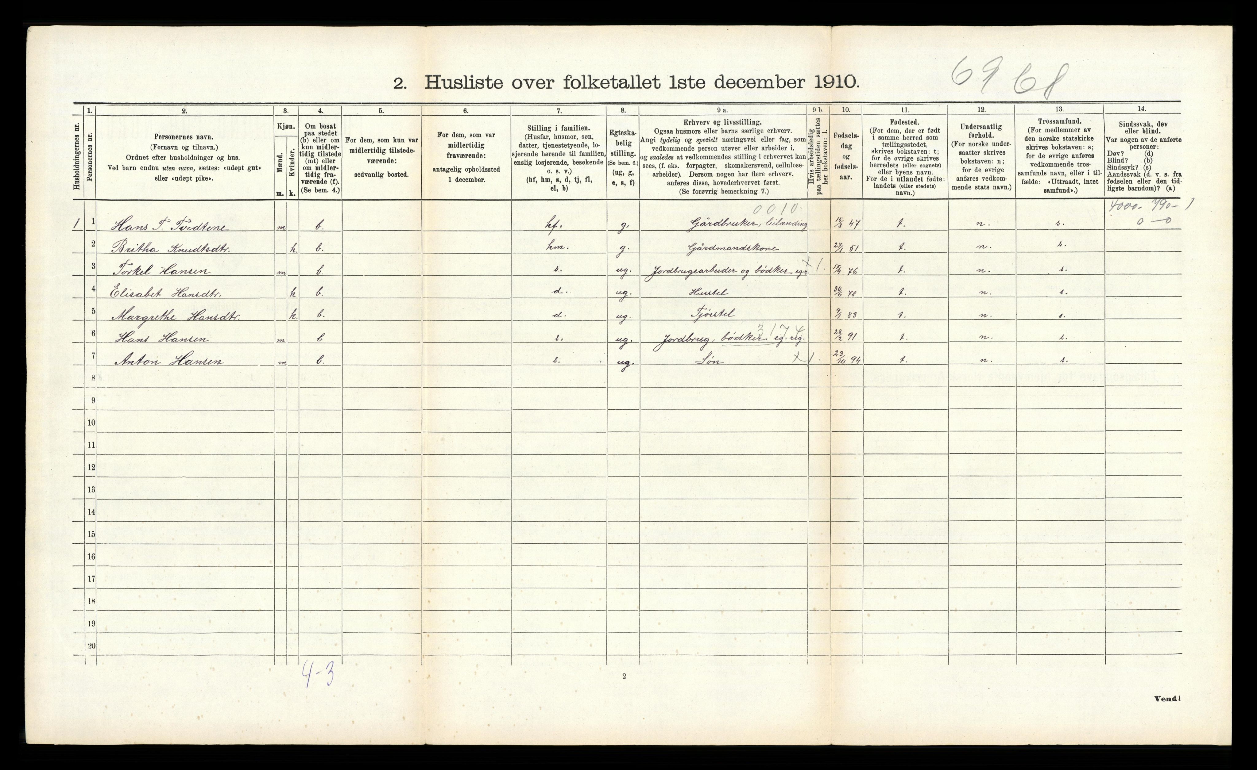 RA, 1910 census for Kvinnherad, 1910, p. 320