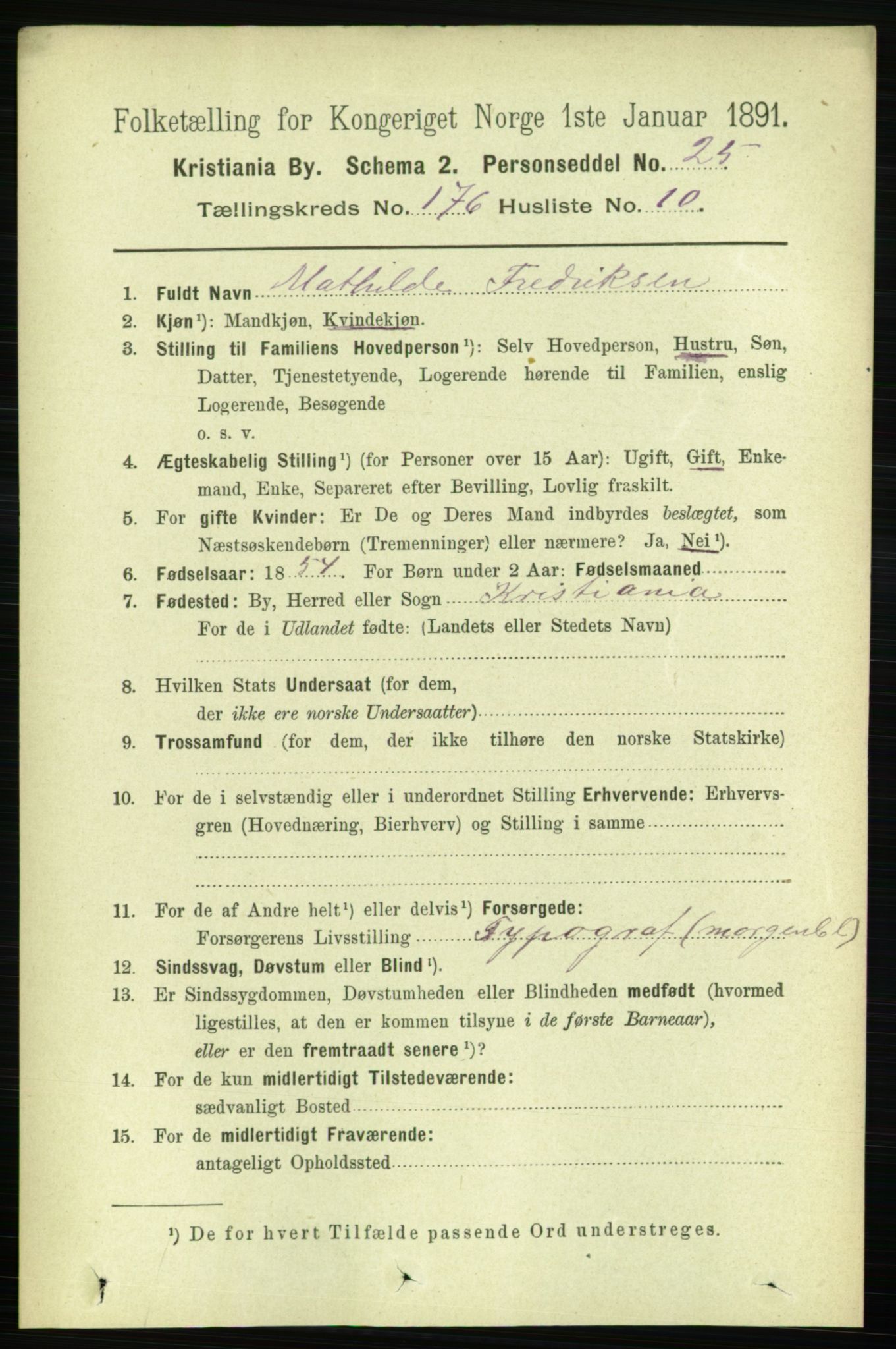 RA, 1891 census for 0301 Kristiania, 1891, p. 105931