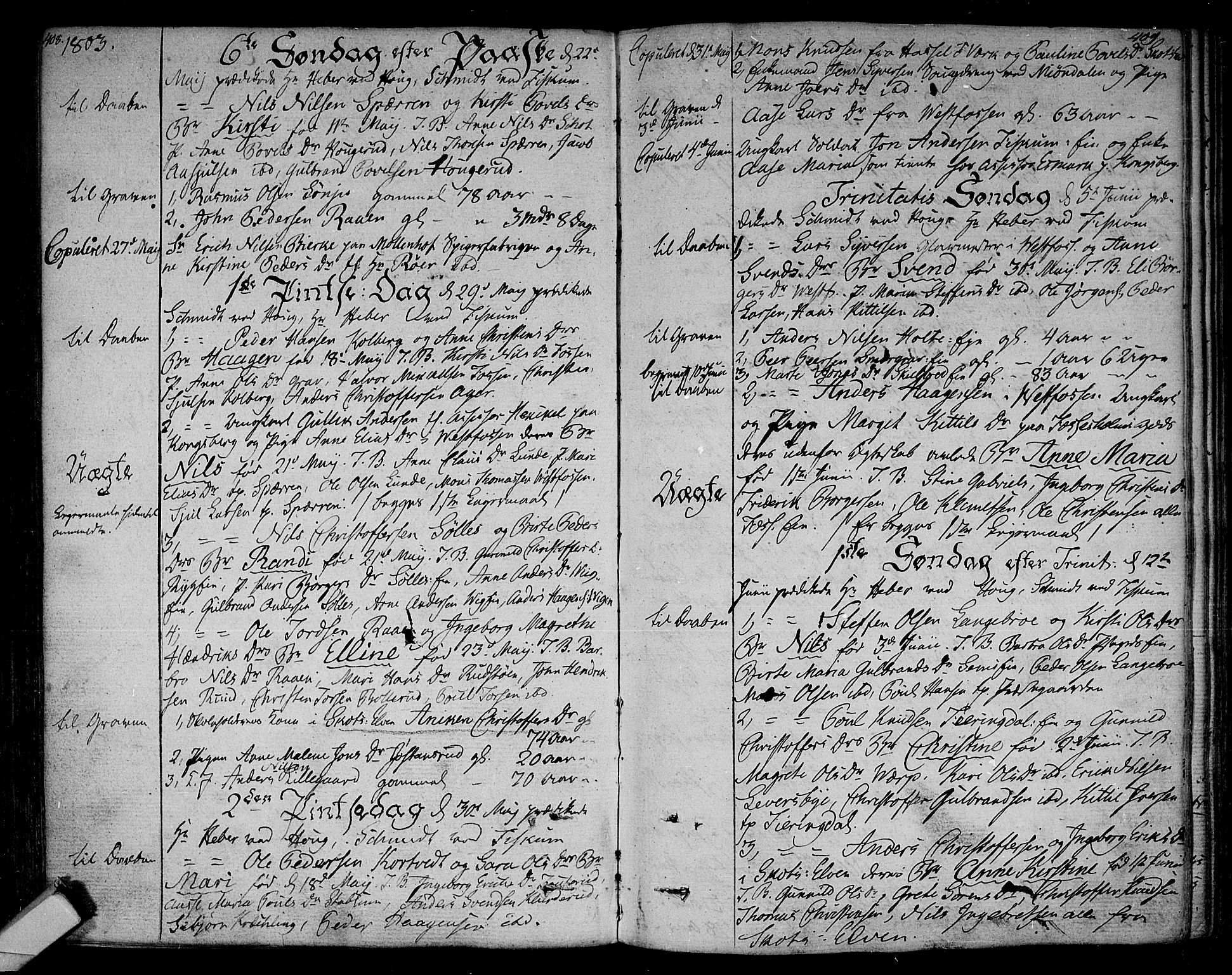 Eiker kirkebøker, AV/SAKO-A-4/F/Fa/L0009: Parish register (official) no. I 9, 1789-1806, p. 408-409