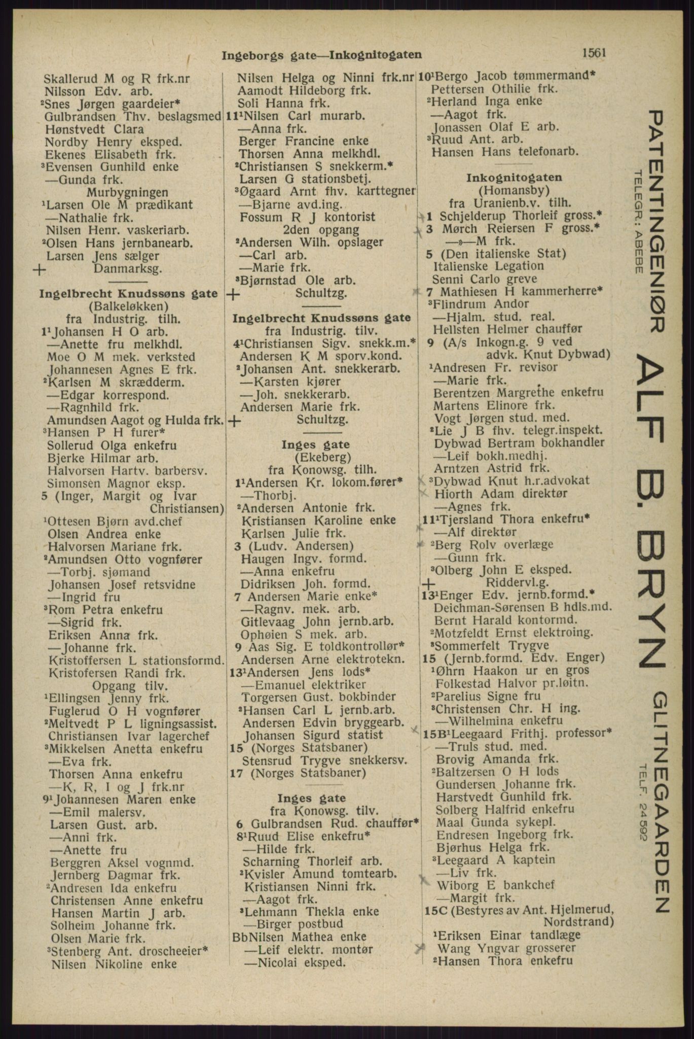 Kristiania/Oslo adressebok, PUBL/-, 1929, p. 1561