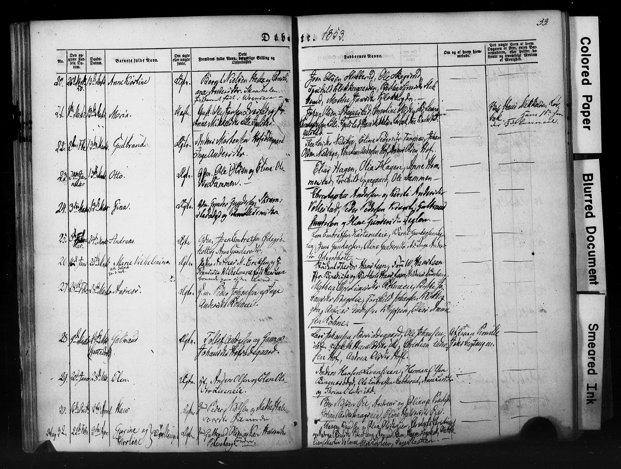 Løten prestekontor, AV/SAH-PREST-022/K/Ka/L0007: Parish register (official) no. 7, 1850-1859, p. 33