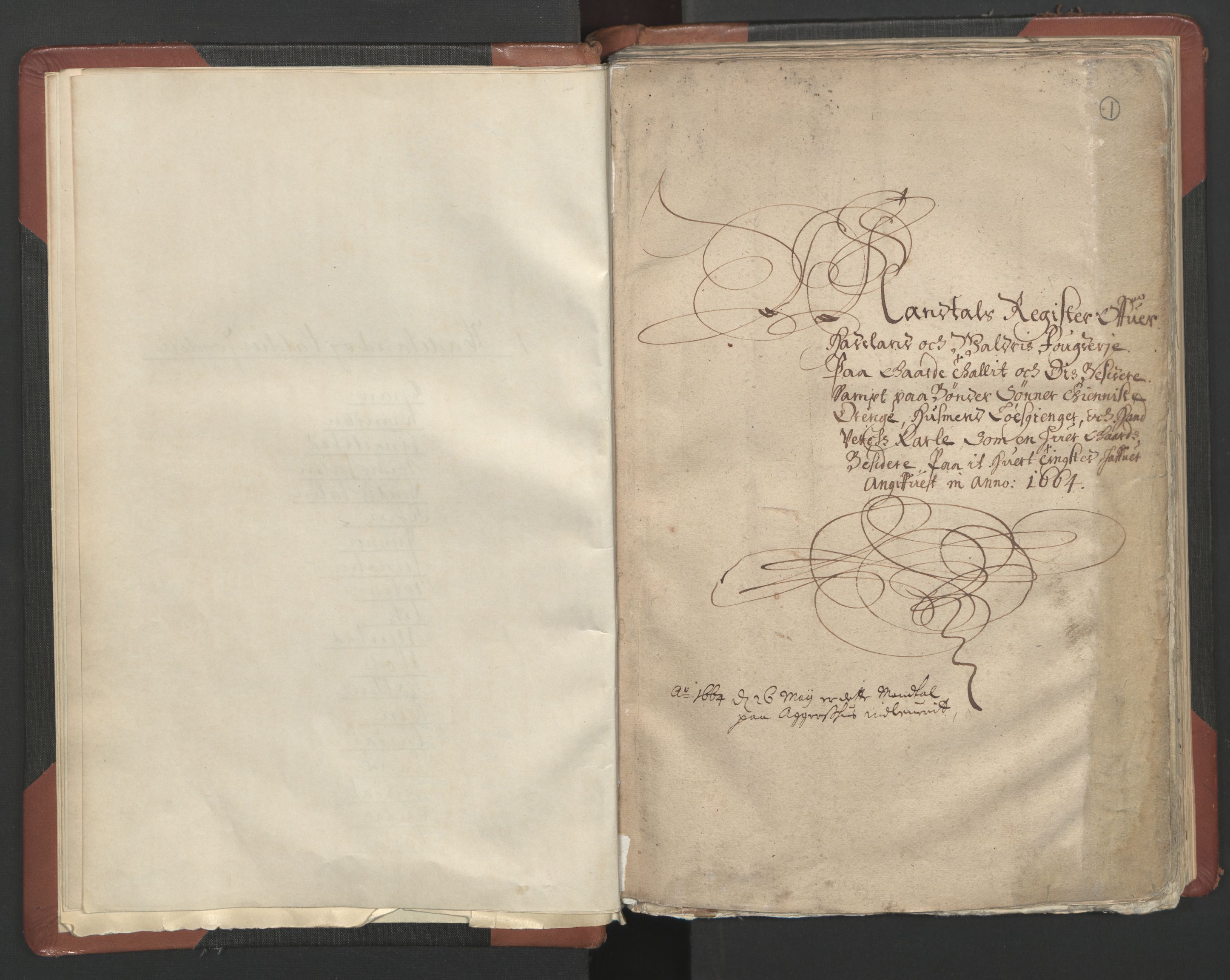 RA, Bailiff's Census 1664-1666, no. 4: Hadeland and Valdres fogderi and Gudbrandsdal fogderi, 1664, p. 1