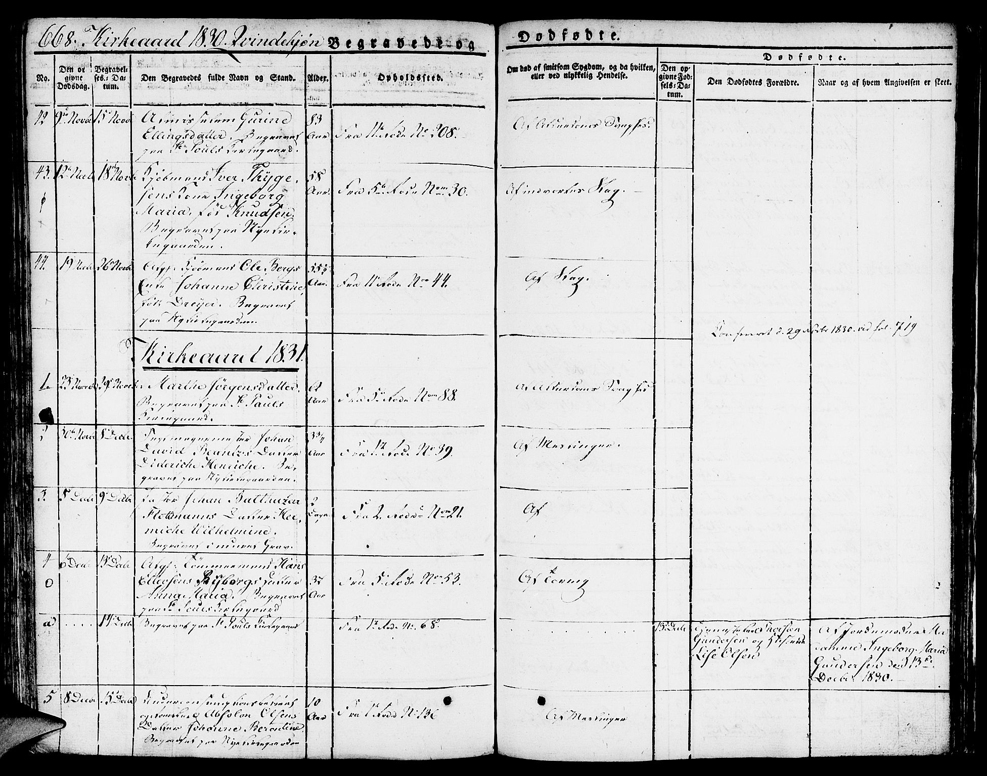 Nykirken Sokneprestembete, SAB/A-77101/H/Hab: Parish register (copy) no. A 5II, 1821-1843, p. 668