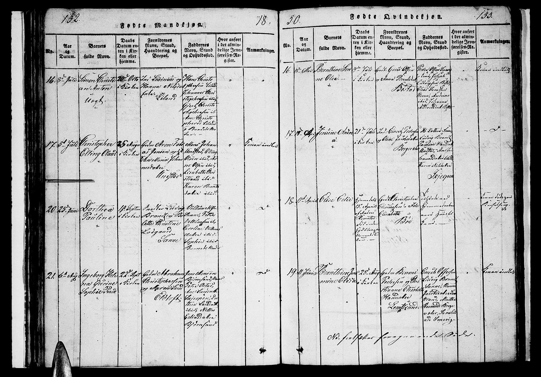 Ministerialprotokoller, klokkerbøker og fødselsregistre - Nordland, AV/SAT-A-1459/880/L1139: Parish register (copy) no. 880C01, 1836-1857, p. 132-133