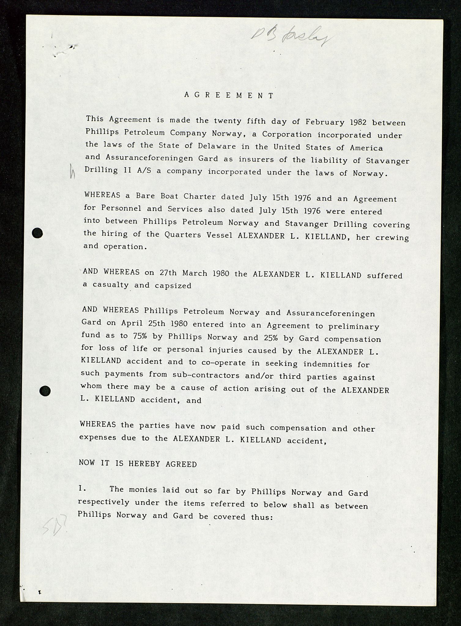 Pa 1503 - Stavanger Drilling AS, AV/SAST-A-101906/Da/L0017: Alexander L. Kielland - Saks- og korrespondansearkiv, 1981-1984, p. 116