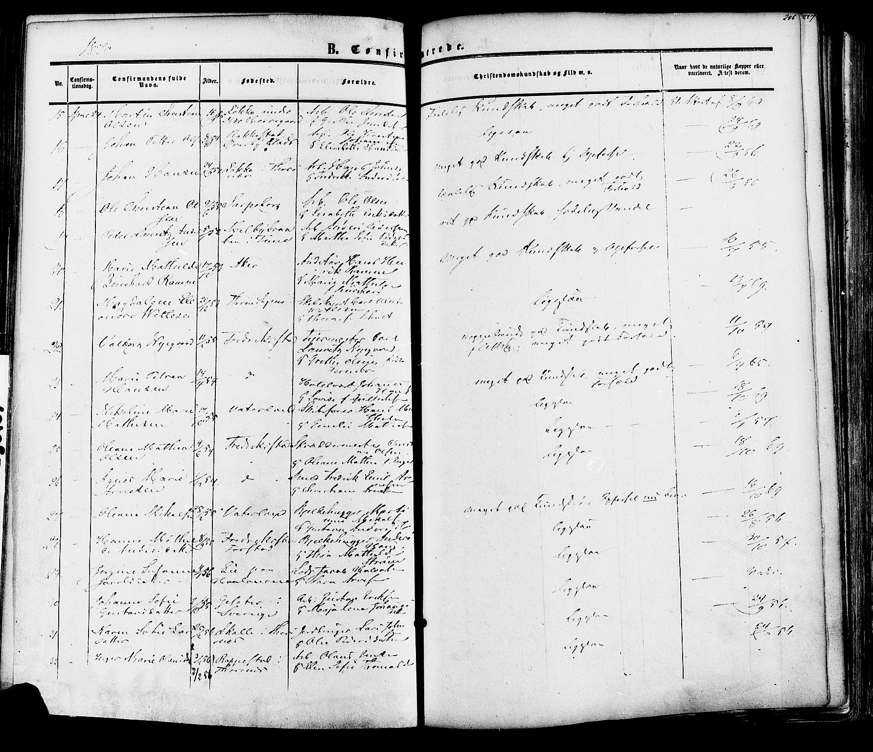 Fredrikstad prestekontor Kirkebøker, SAO/A-11082/F/Fa/L0006: Parish register (official) no. 6, 1857-1878, p. 226