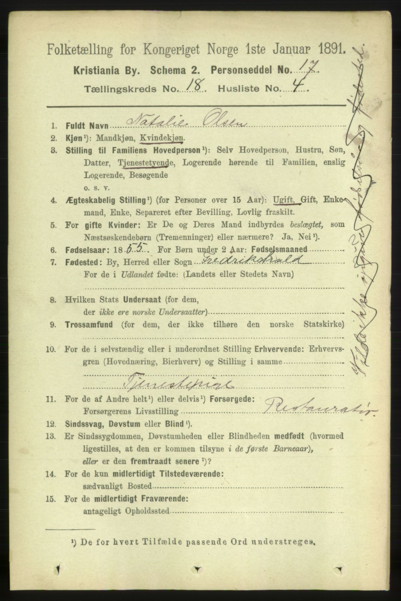 RA, 1891 census for 0301 Kristiania, 1891, p. 9041