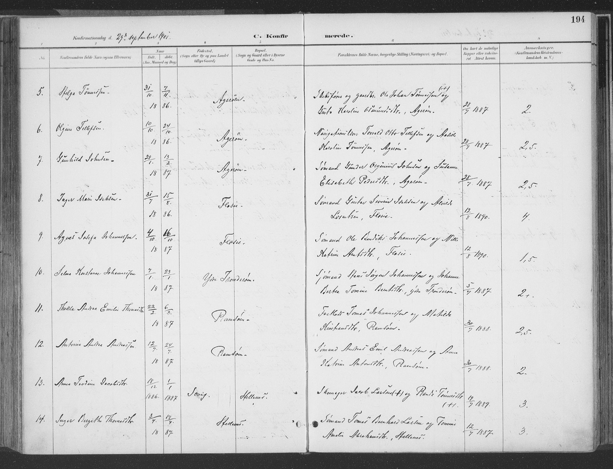 Høvåg sokneprestkontor, AV/SAK-1111-0025/F/Fa/L0006: Parish register (official) no. A 6, 1894-1923, p. 194