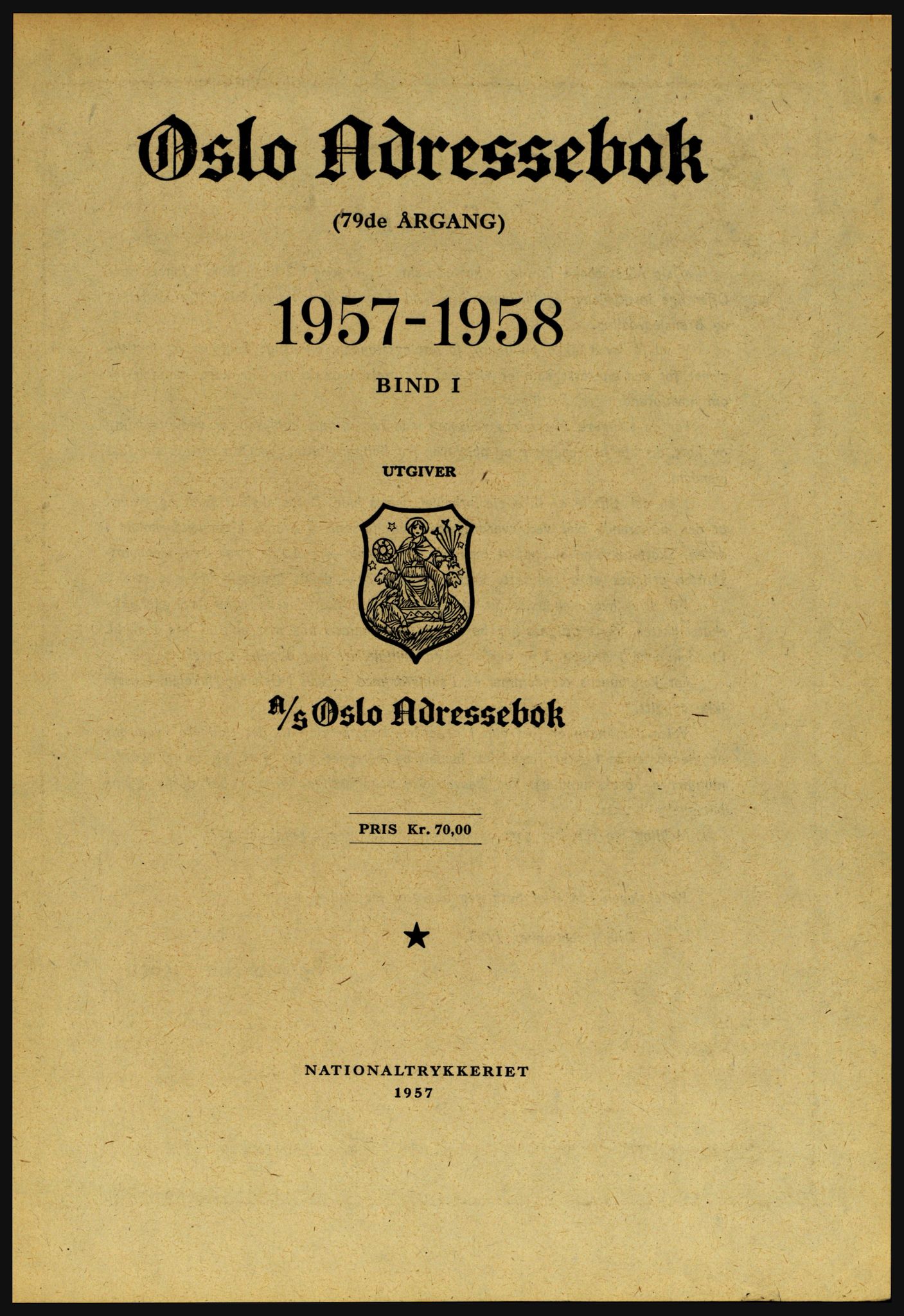 Kristiania/Oslo adressebok, PUBL/-, 1957-1958