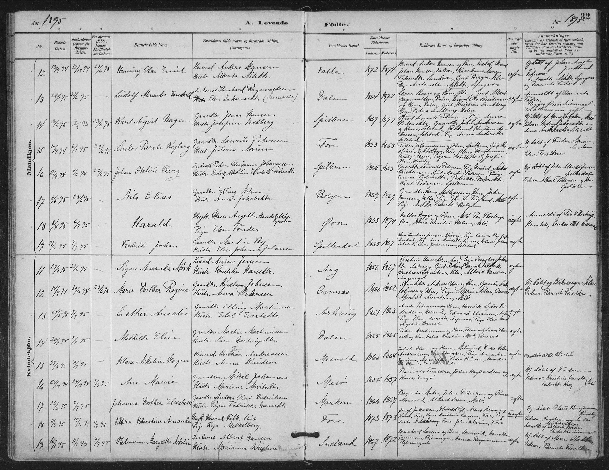 Ministerialprotokoller, klokkerbøker og fødselsregistre - Nordland, SAT/A-1459/843/L0628: Parish register (official) no. 843A03, 1889-1907, p. 32