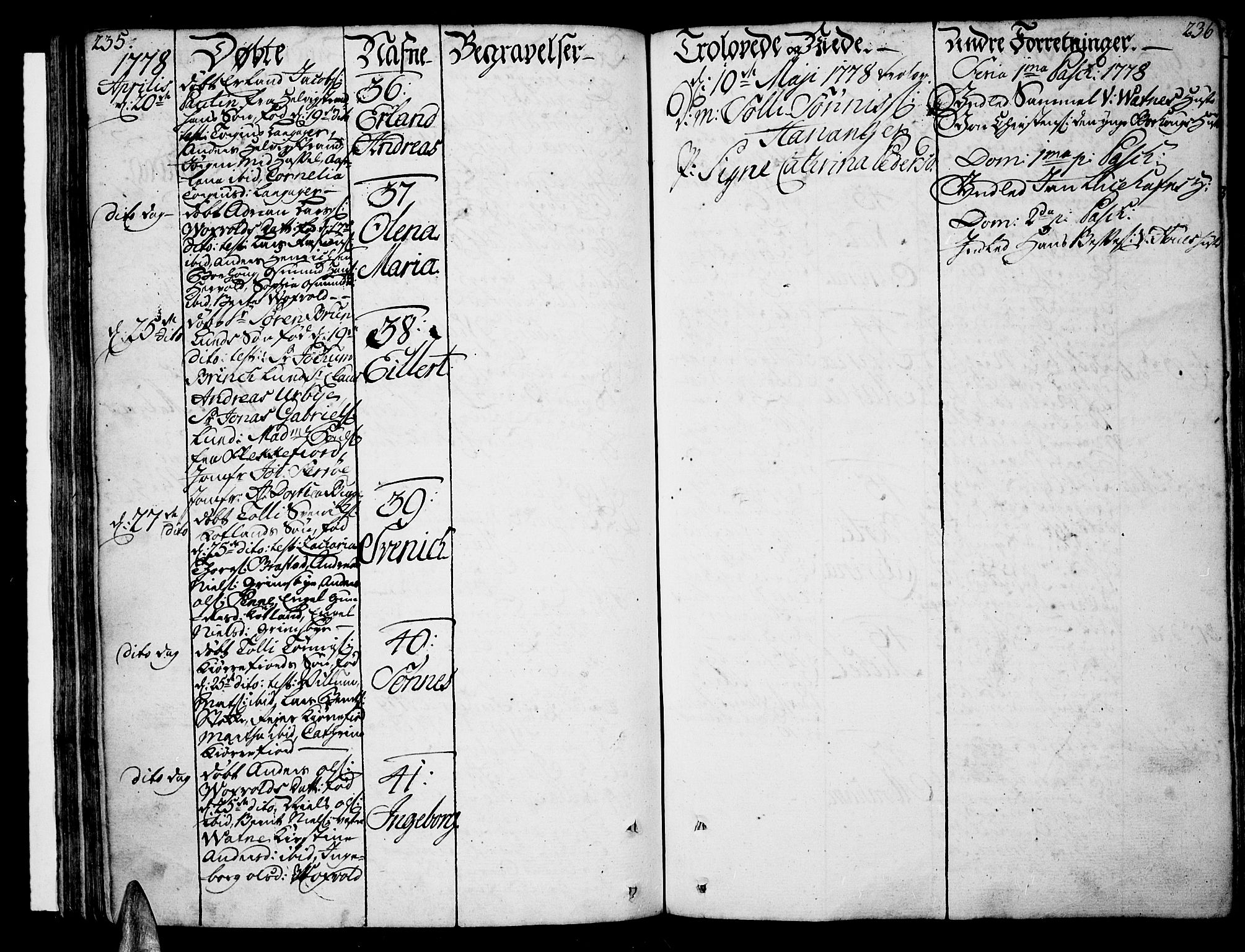 Lista sokneprestkontor, AV/SAK-1111-0027/F/Fa/L0004: Parish register (official) no. A 4, 1768-1794, p. 235-236