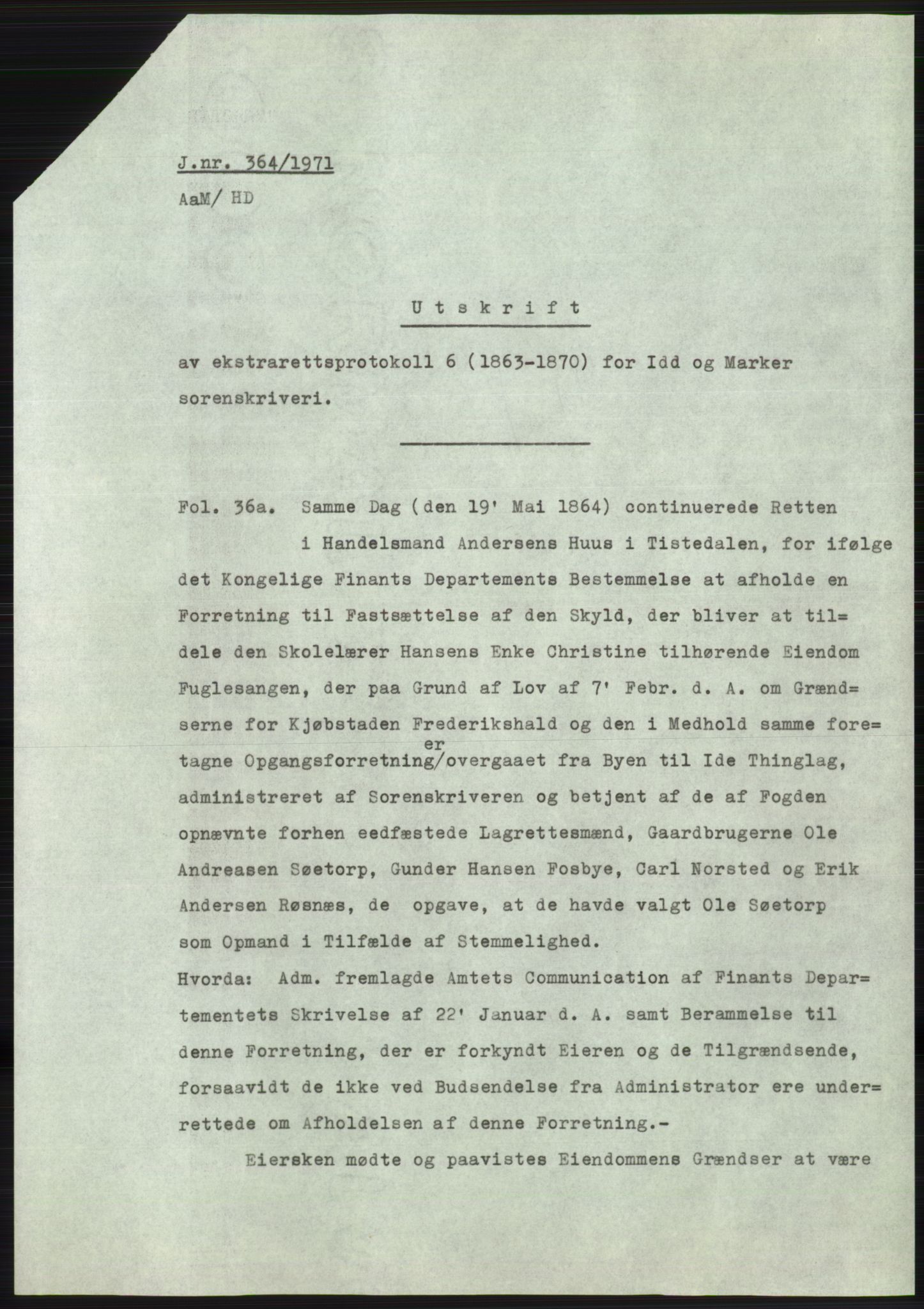 Statsarkivet i Oslo, AV/SAO-A-10621/Z/Zd/L0030: Avskrifter, j.nr 3-2659/1971, 1971, p. 50