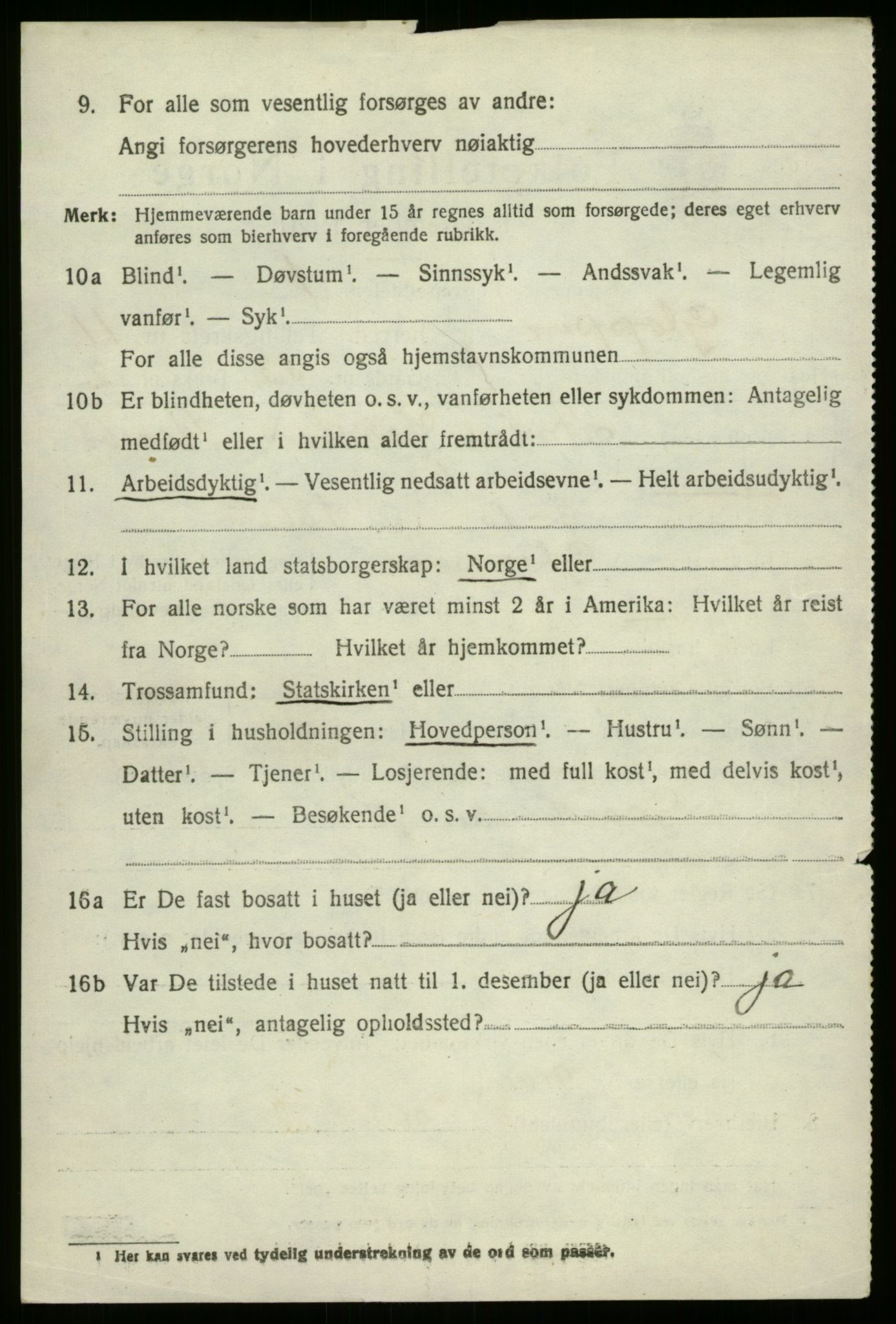 SAB, 1920 census for Gloppen, 1920, p. 5475