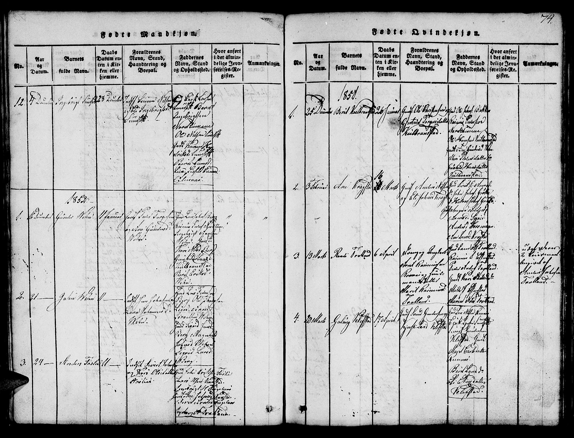 Ministerialprotokoller, klokkerbøker og fødselsregistre - Sør-Trøndelag, SAT/A-1456/694/L1130: Parish register (copy) no. 694C02, 1816-1857, p. 74