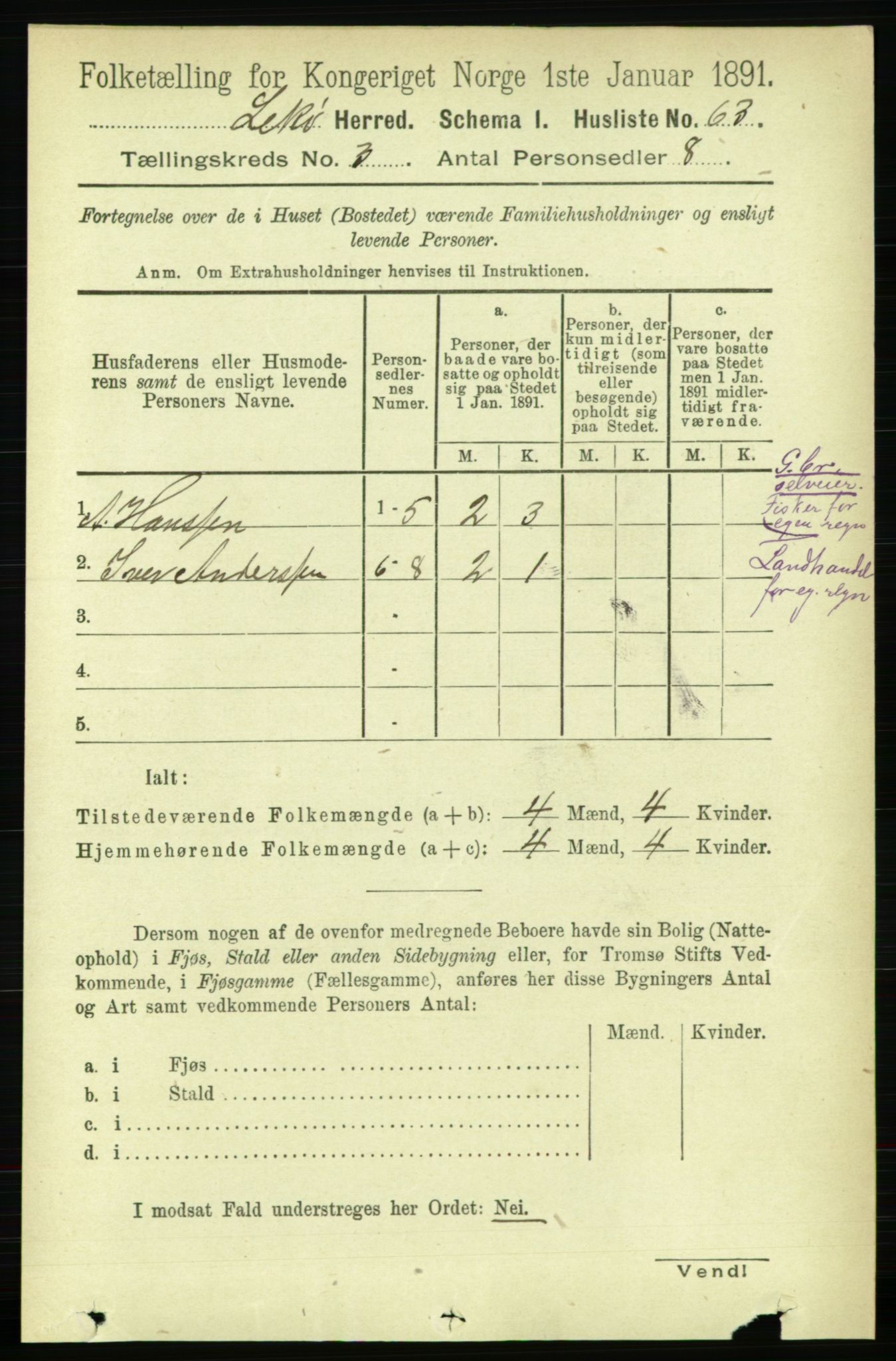 RA, 1891 census for 1755 Leka, 1891, p. 1394