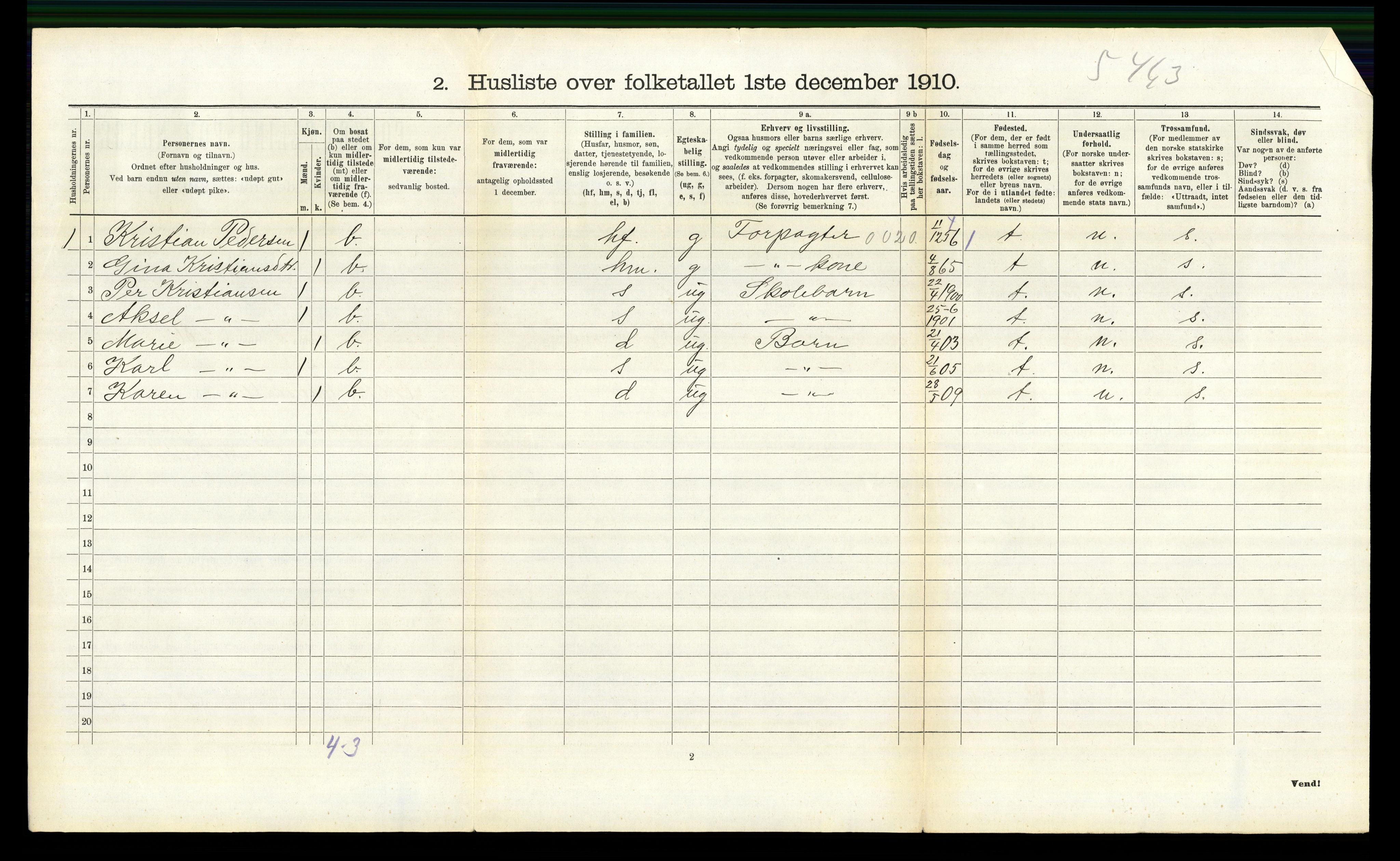 RA, 1910 census for Østre Gausdal, 1910, p. 647