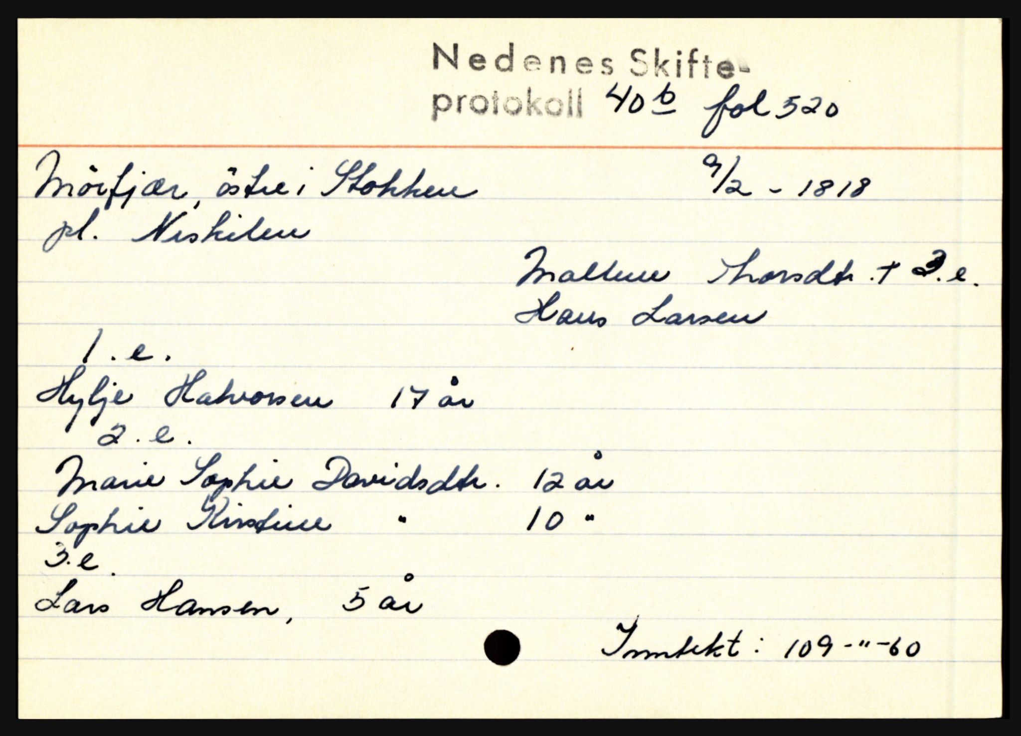 Nedenes sorenskriveri før 1824, AV/SAK-1221-0007/H, p. 20989