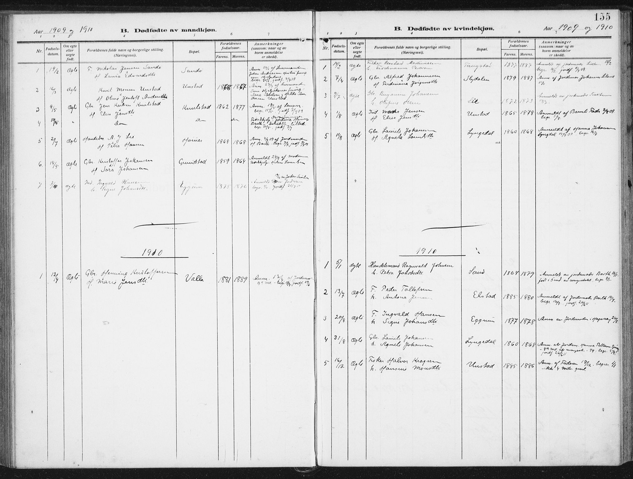 Ministerialprotokoller, klokkerbøker og fødselsregistre - Nordland, SAT/A-1459/880/L1135: Parish register (official) no. 880A09, 1908-1919, p. 155