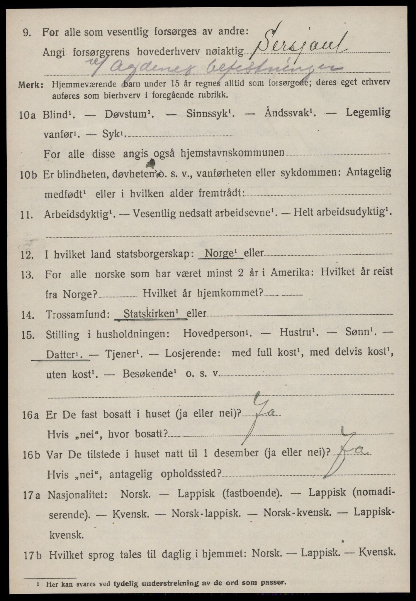 SAT, 1920 census for Rissa, 1920, p. 2306