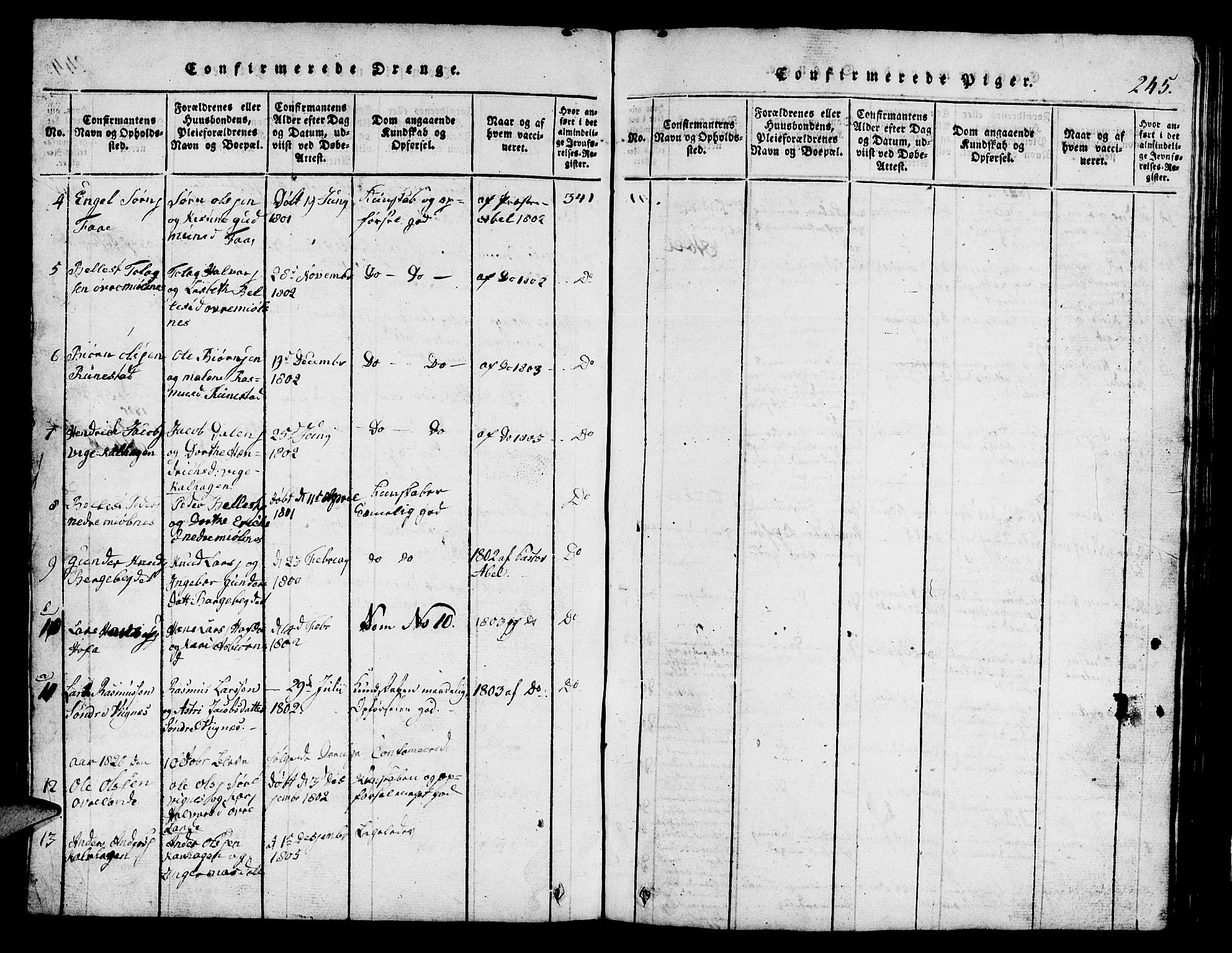 Finnøy sokneprestkontor, AV/SAST-A-101825/H/Ha/Hab/L0001: Parish register (copy) no. B 1, 1816-1856, p. 245