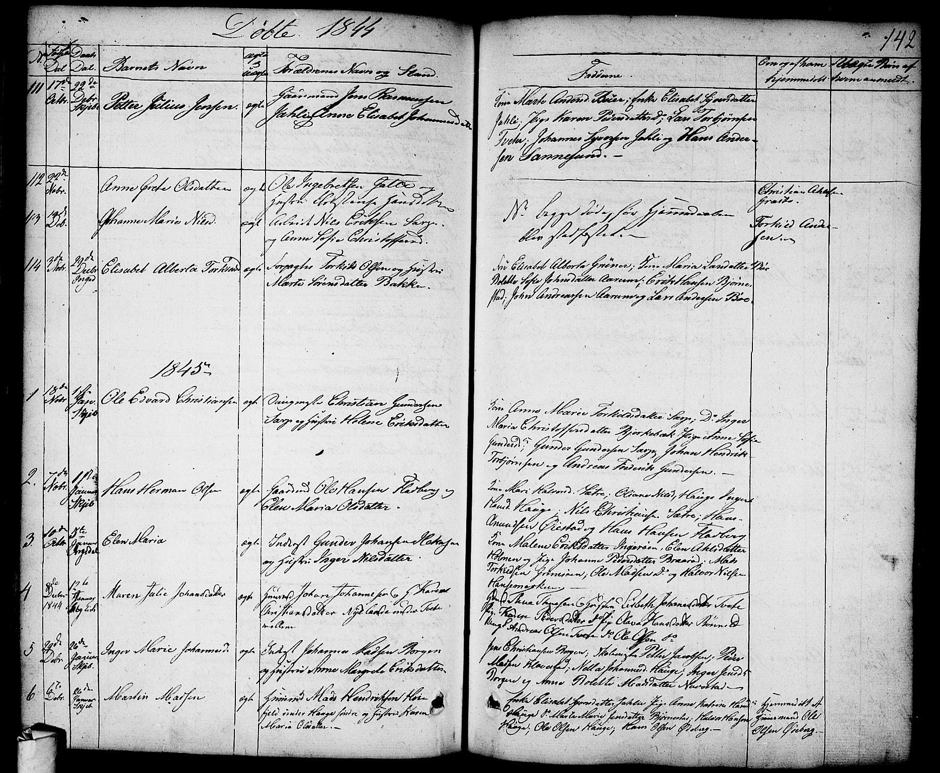 Skjeberg prestekontor Kirkebøker, AV/SAO-A-10923/F/Fa/L0005: Parish register (official) no. I 5, 1830-1845, p. 142